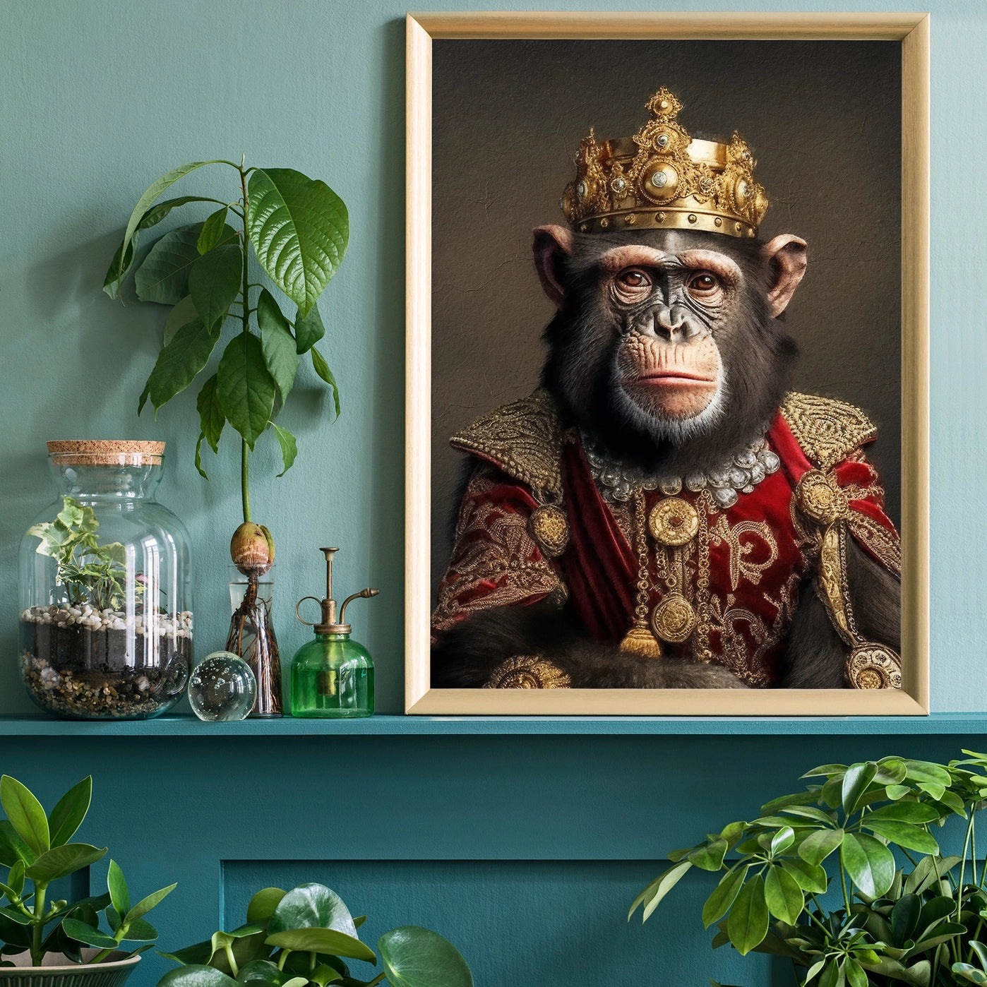 Chimpanzee Animal Portrait Print - INSIDE HOUSE