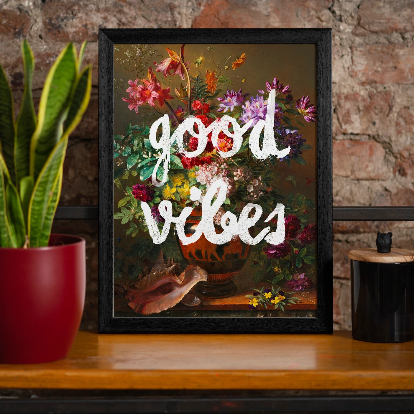 Good Vibes Floral Painting Altered Art Print - INSIDE HOUSE