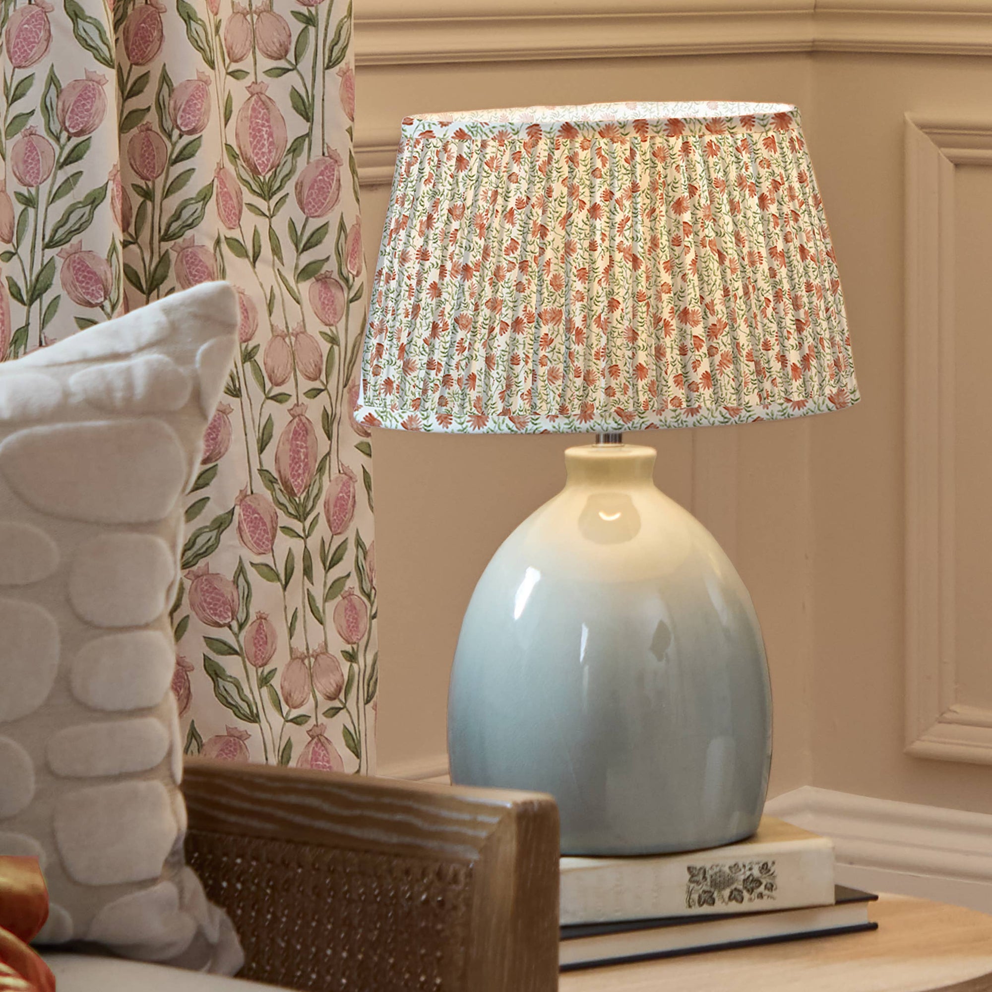 Elai Pleated Tapered Lamp Shade Terracotta: Terracotta / 30 x 50 x 50cm