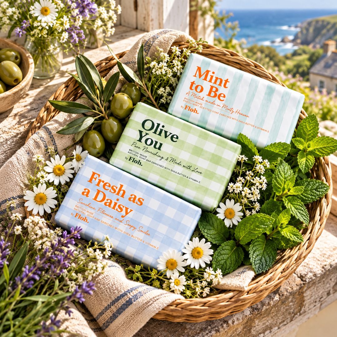 3 luxury soap bar bundle featuring Olive You, Mint to Be and Fresh as a Daisy