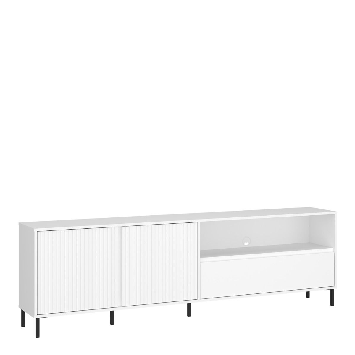 Avenale TV Cabinet 2 Doors 1 Drawer in Alpine White High Gloss - INSIDE HOUSE