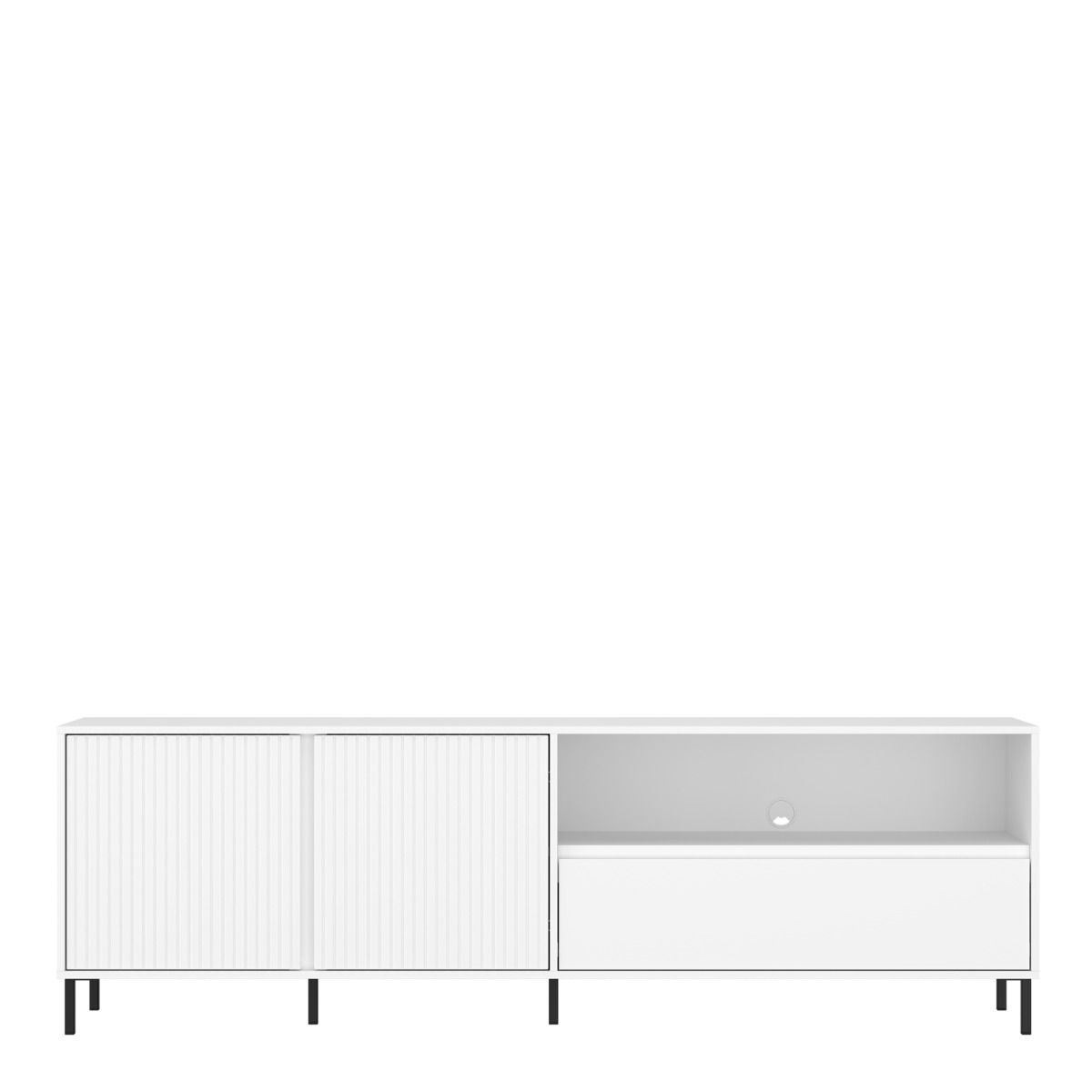 Avenale TV Cabinet 2 Doors 1 Drawer in Alpine White High Gloss - INSIDE HOUSE