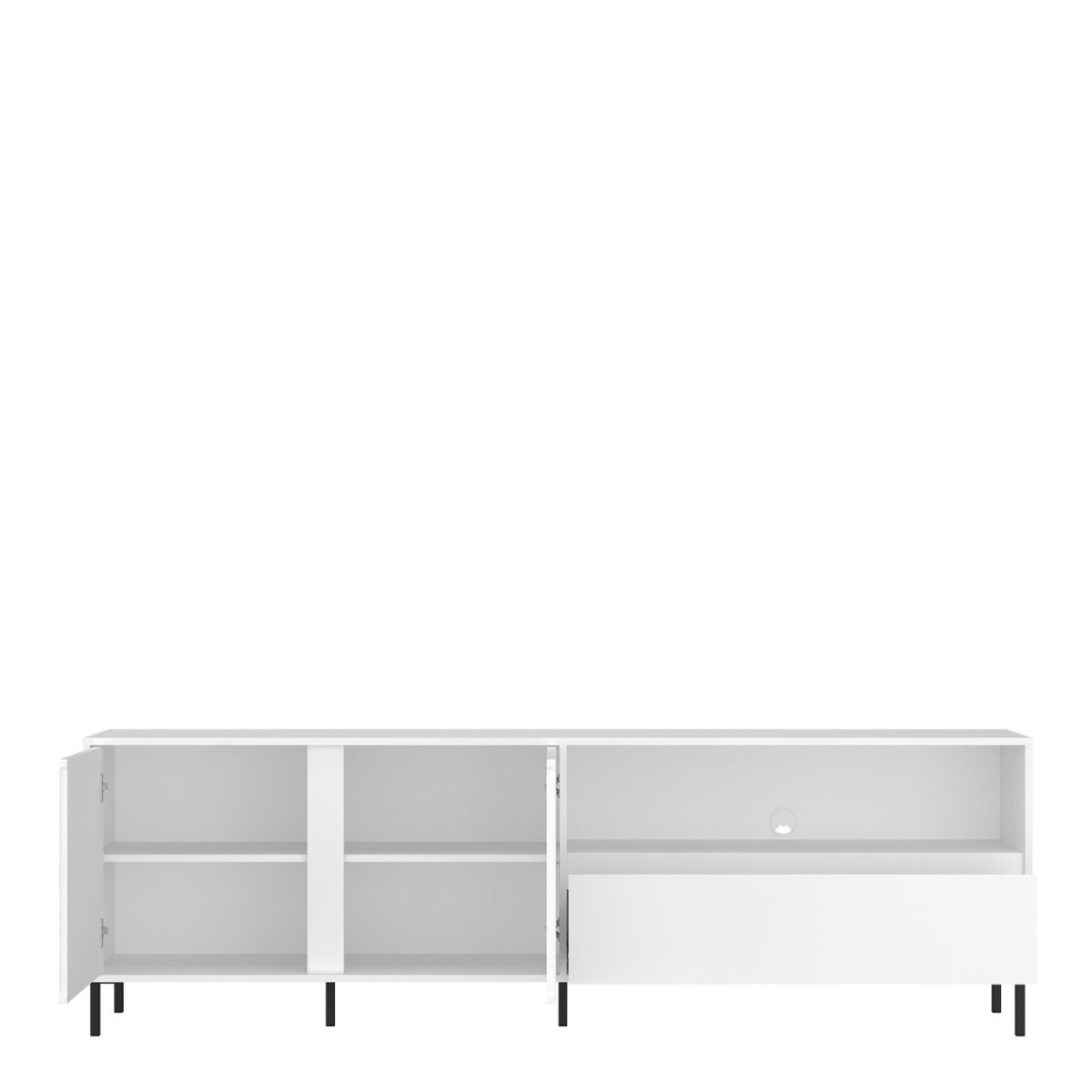 Avenale TV Cabinet 2 Doors 1 Drawer in Alpine White High Gloss - INSIDE HOUSE