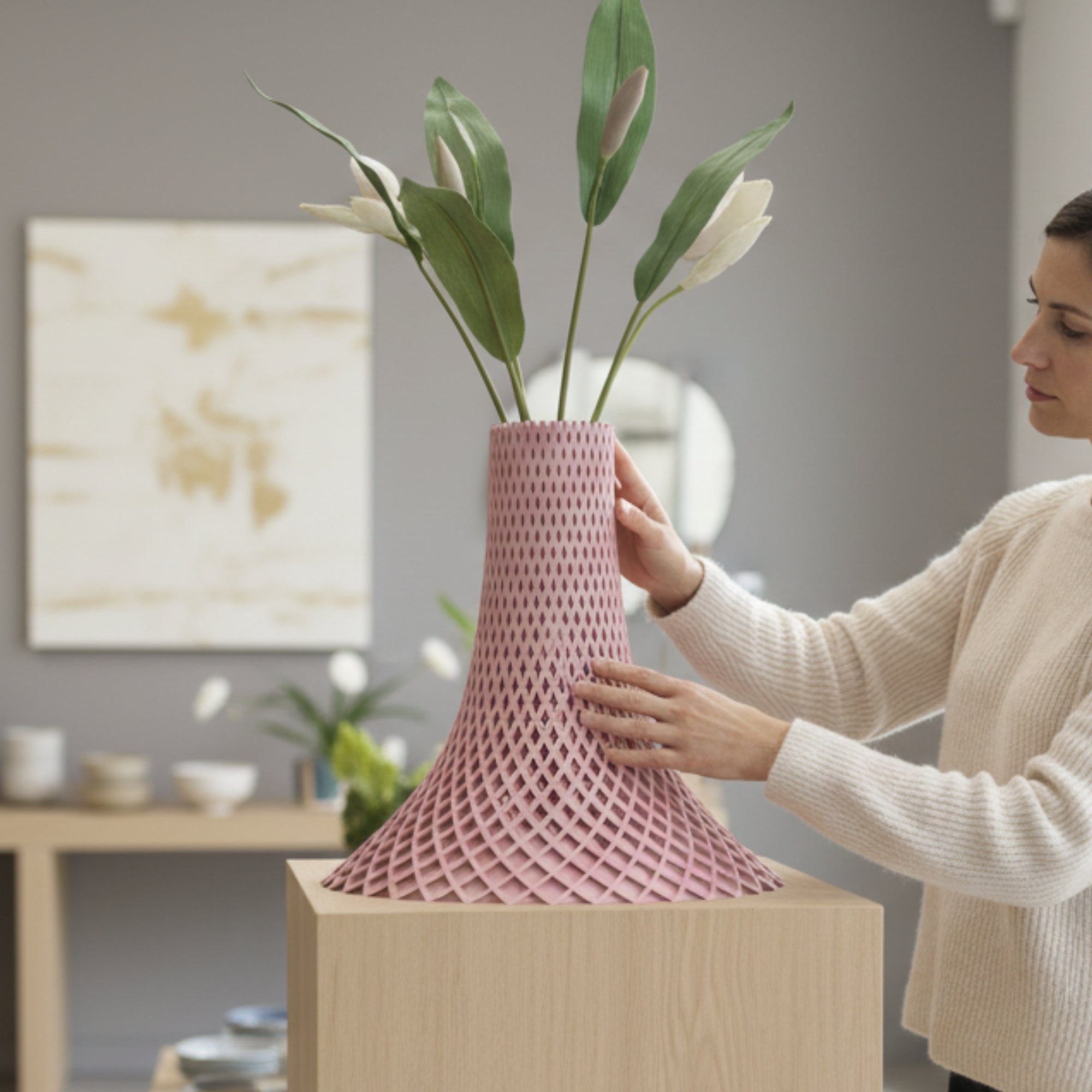 Rise Up Shaped Vase for Faux or Real Flowers / Planter - INSIDE HOUSE