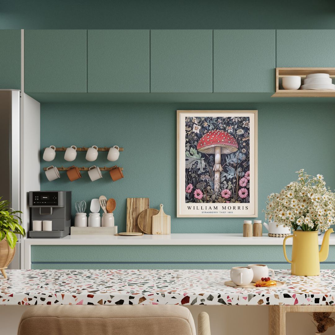 William Morris Inspired Mushroom Art Print - INSIDE HOUSE