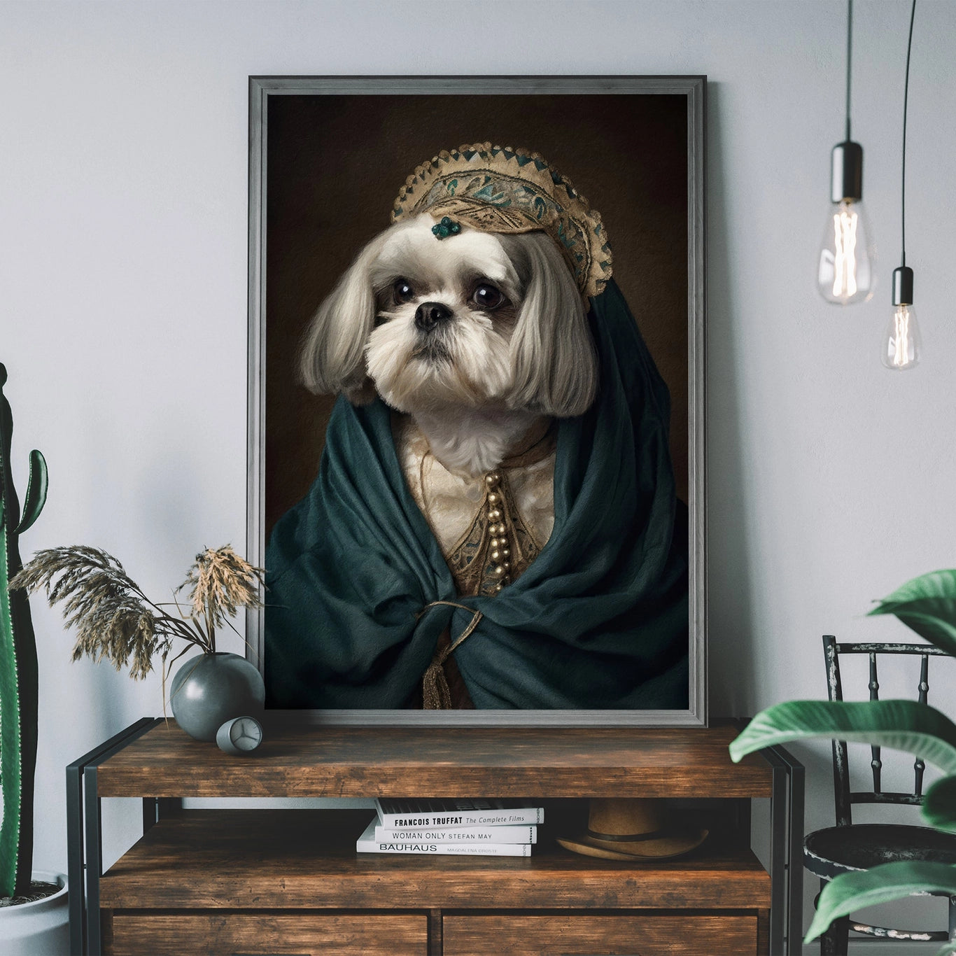 Shih Tzu Dog Portrait Print - INSIDE HOUSE