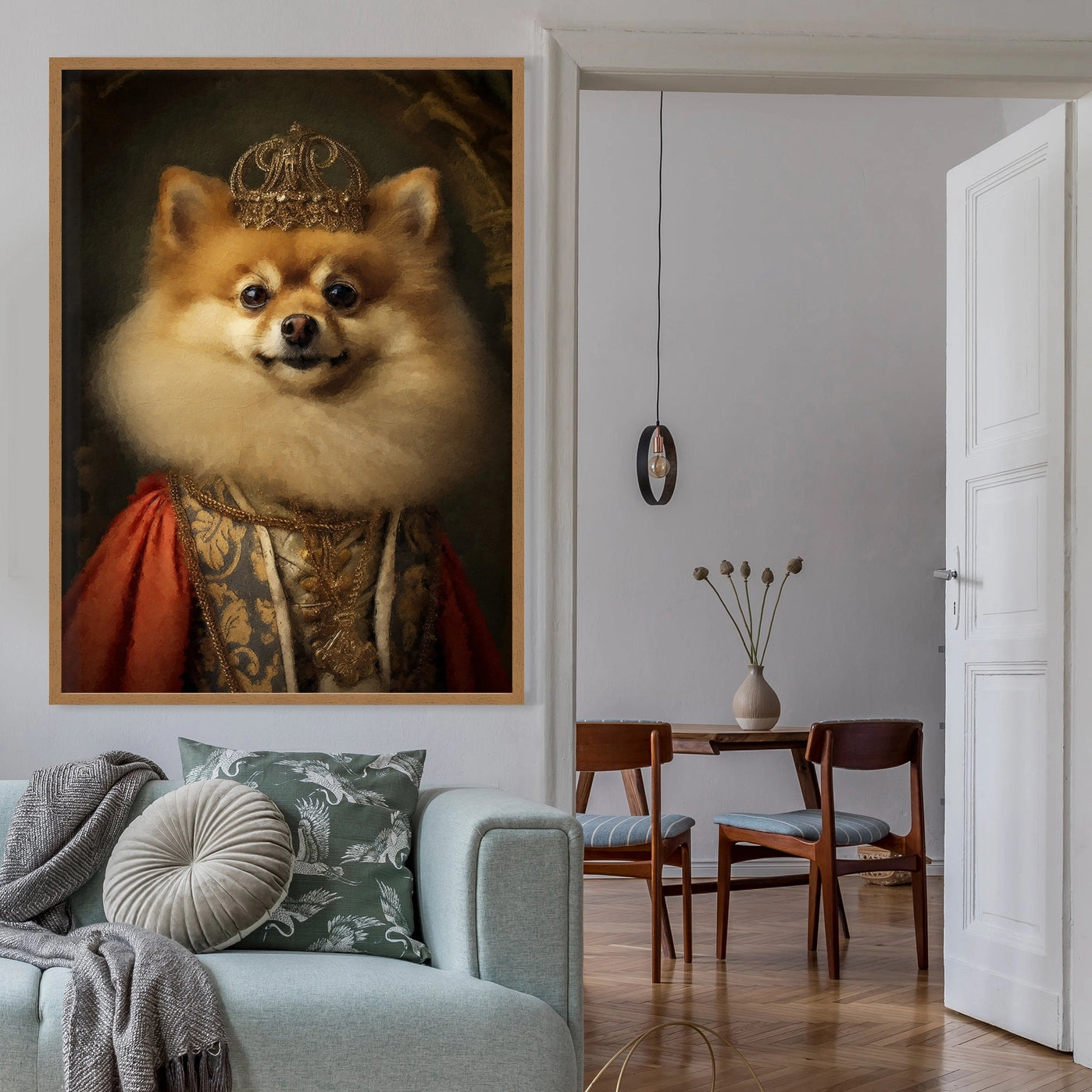 Pomeranian Animal Portrait Print - INSIDE HOUSE