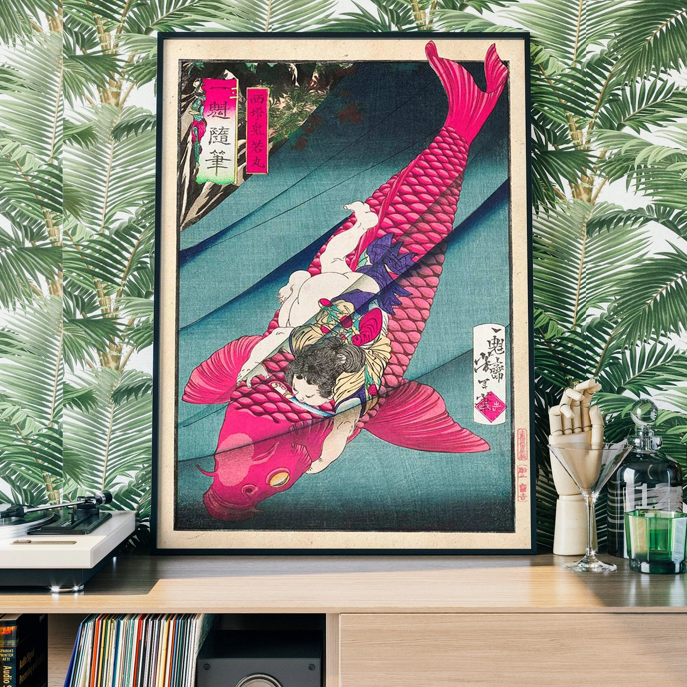 Pink Carp Fish By Tsukioka Yoshitoshi Print - INSIDE HOUSE
