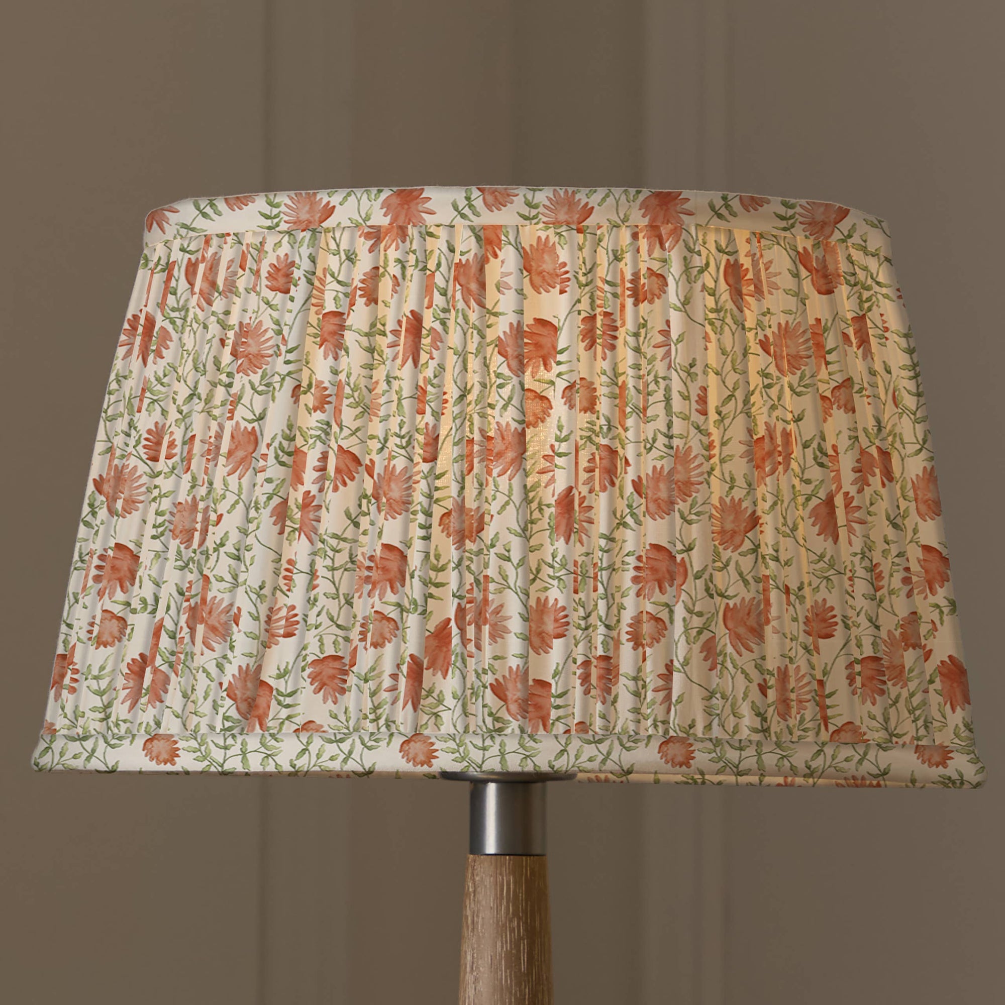 Elai Pleated Tapered Lamp Shade Terracotta: Terracotta / 30 x 50 x 50cm
