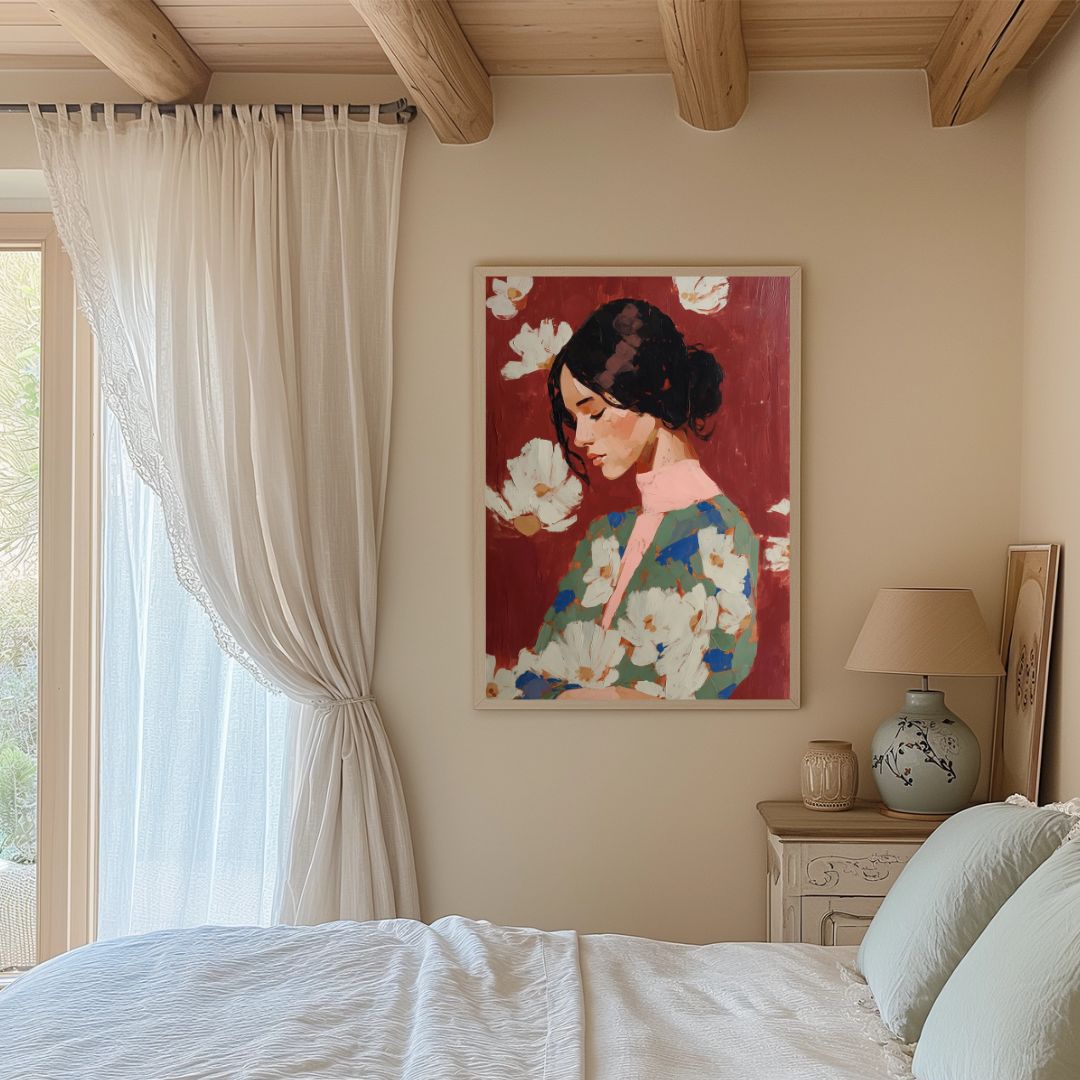 Impressionist Female Portrait Art Print - INSIDE HOUSE