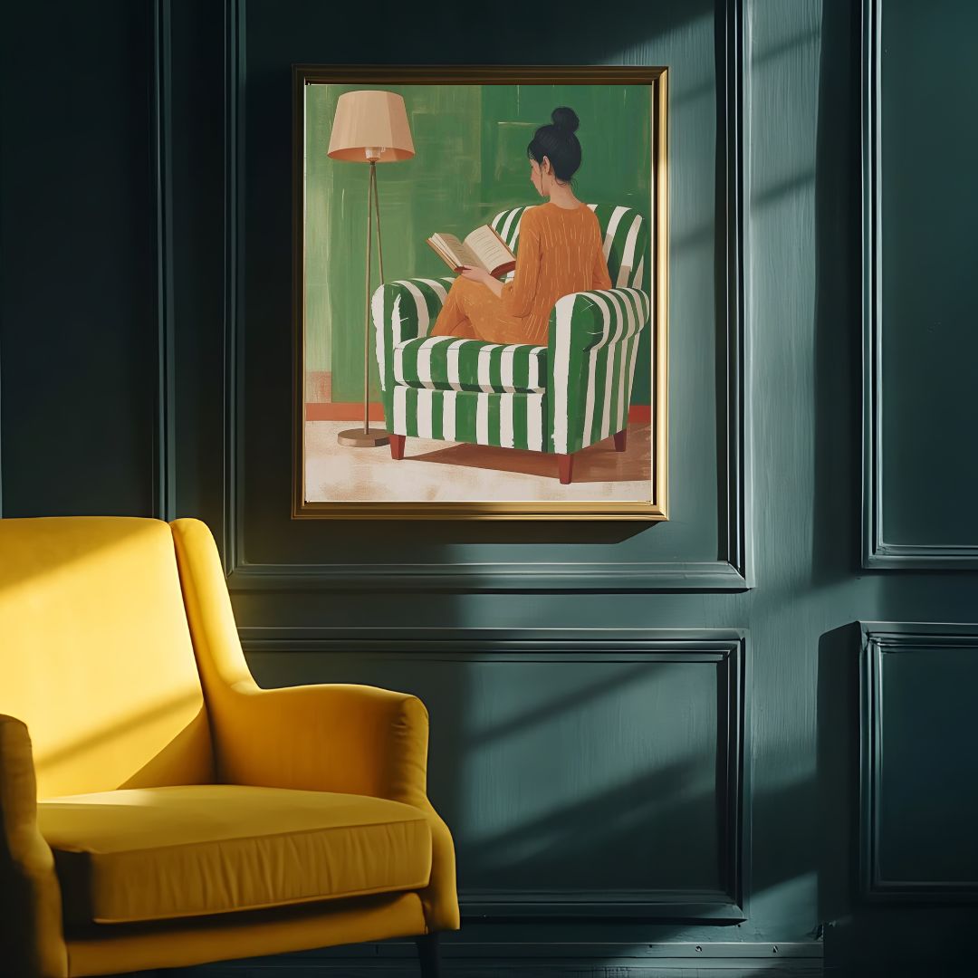 Book Reader Female Portrait Art Print