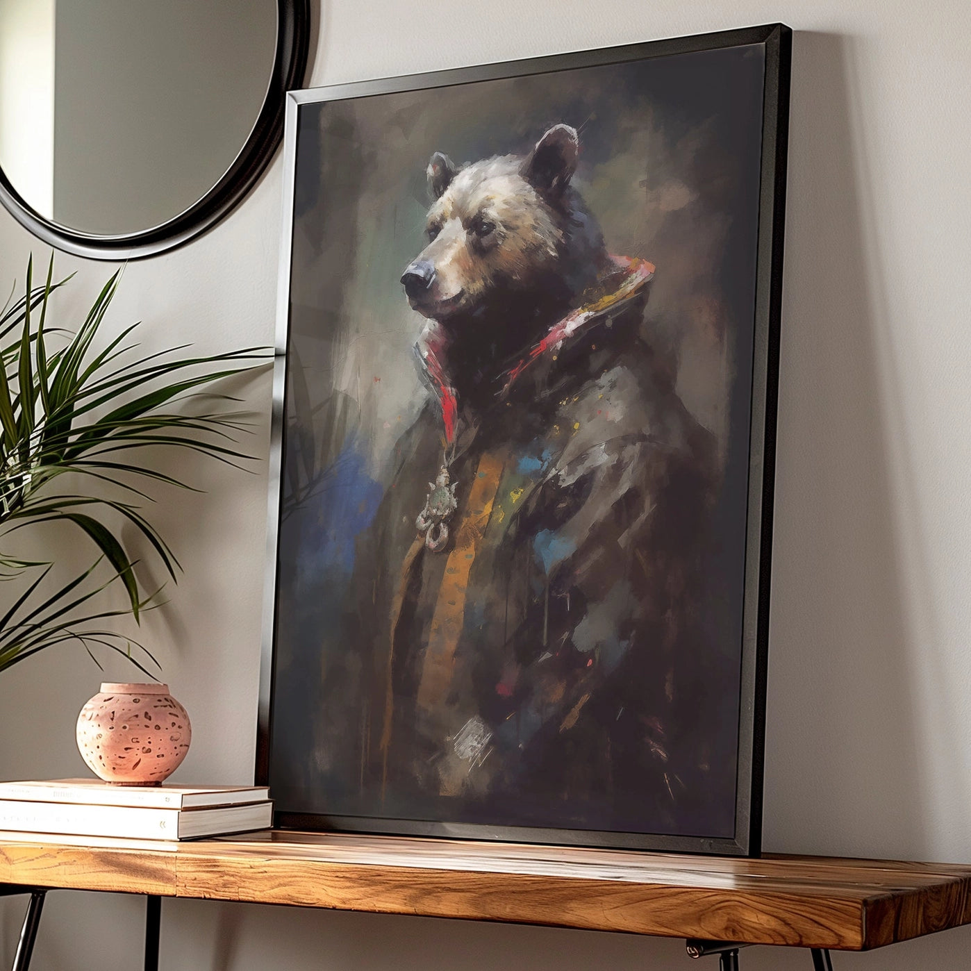 Bear Painting Renaissance Style Portrait - INSIDE HOUSE