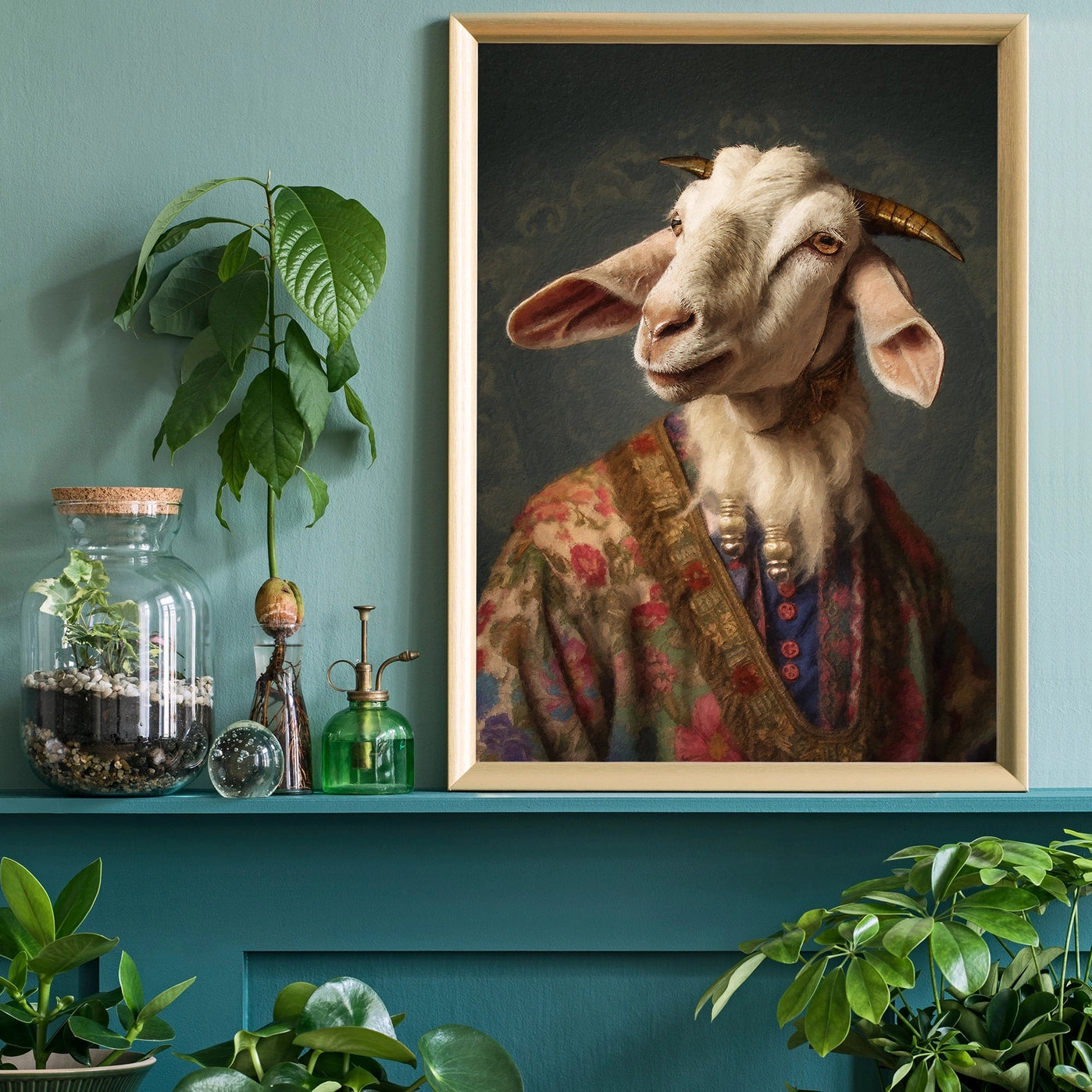 Goat Animal Portrait Print - INSIDE HOUSE