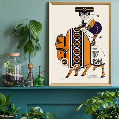 Queen City Printing Inks Vintage Poster - Bull Print