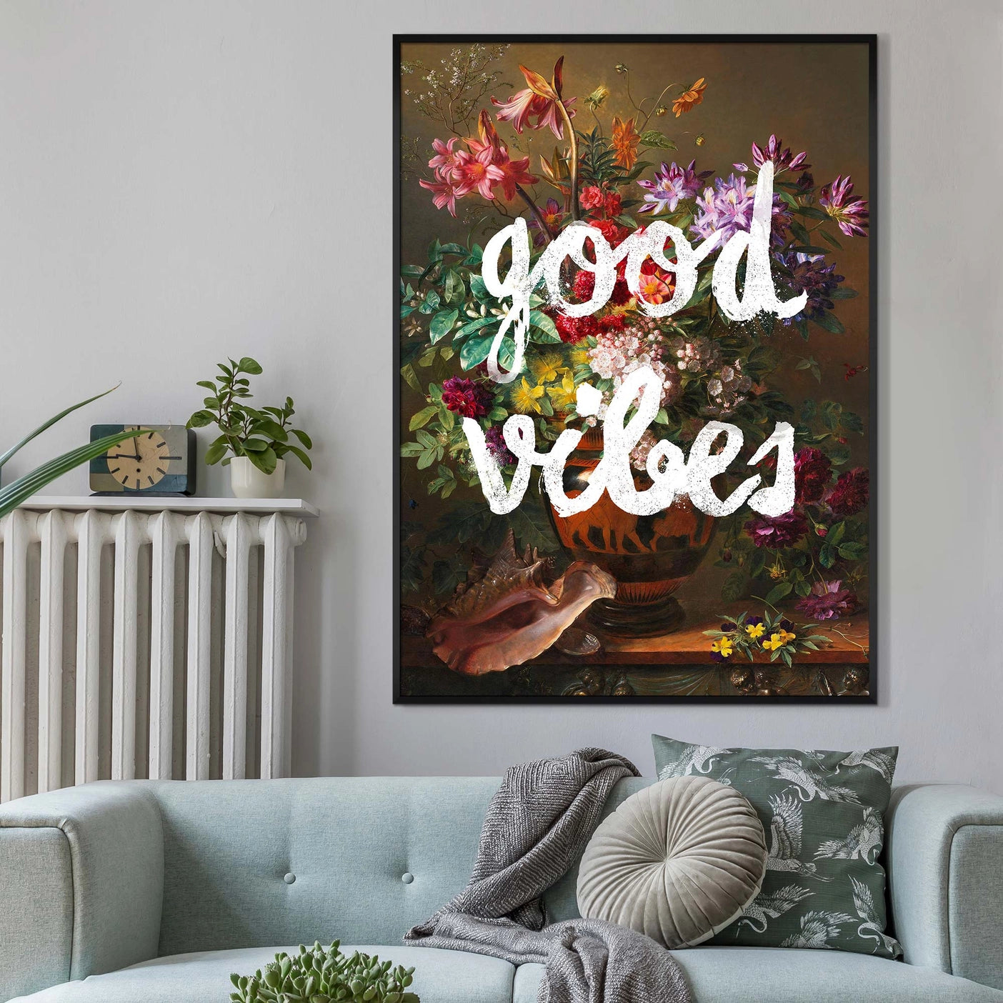 Good Vibes Floral Painting Altered Art Print - INSIDE HOUSE