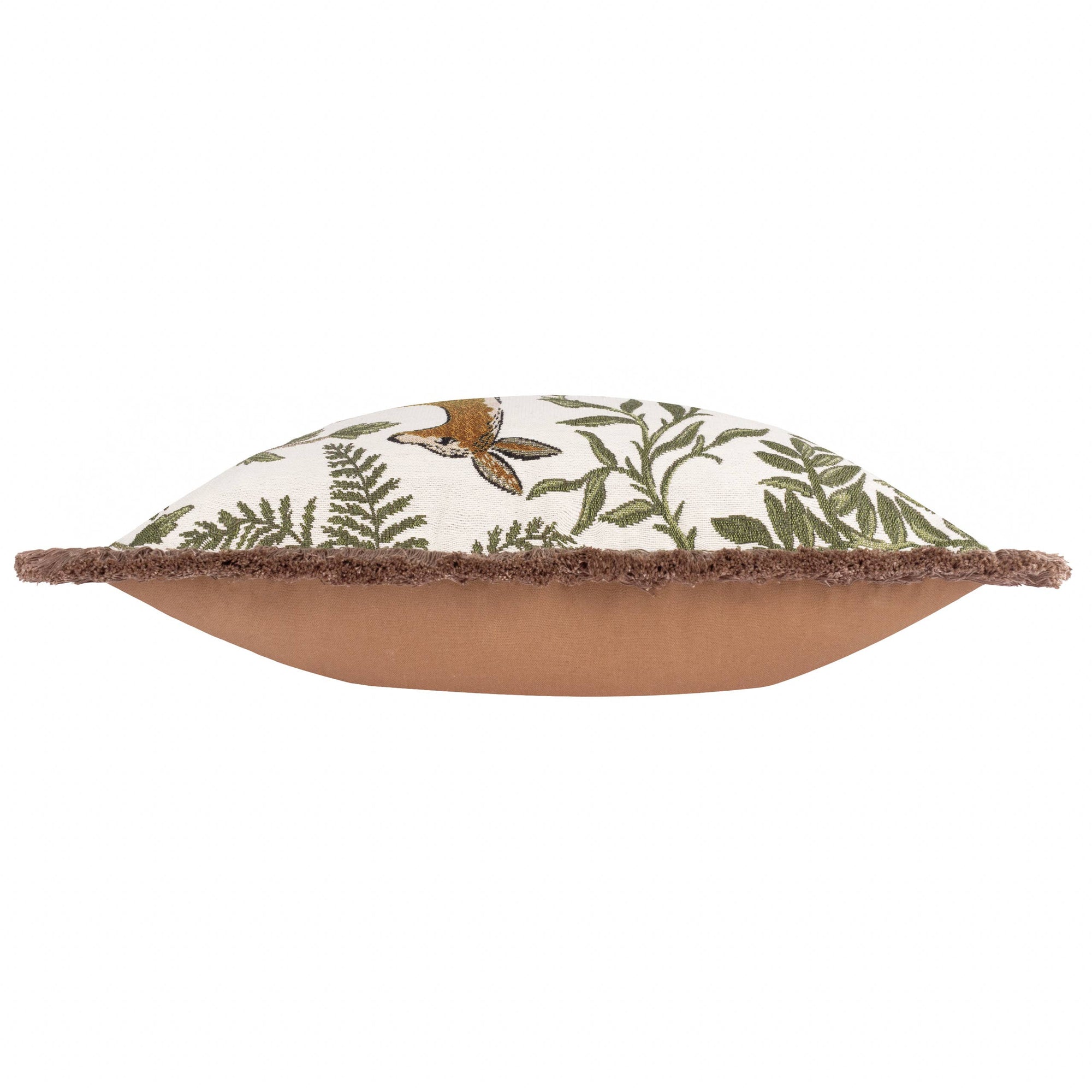 Fable Fox and Deer Embroidered Cushion Willow Green: Willow Green / Polyester Filled / 45 x 45cm