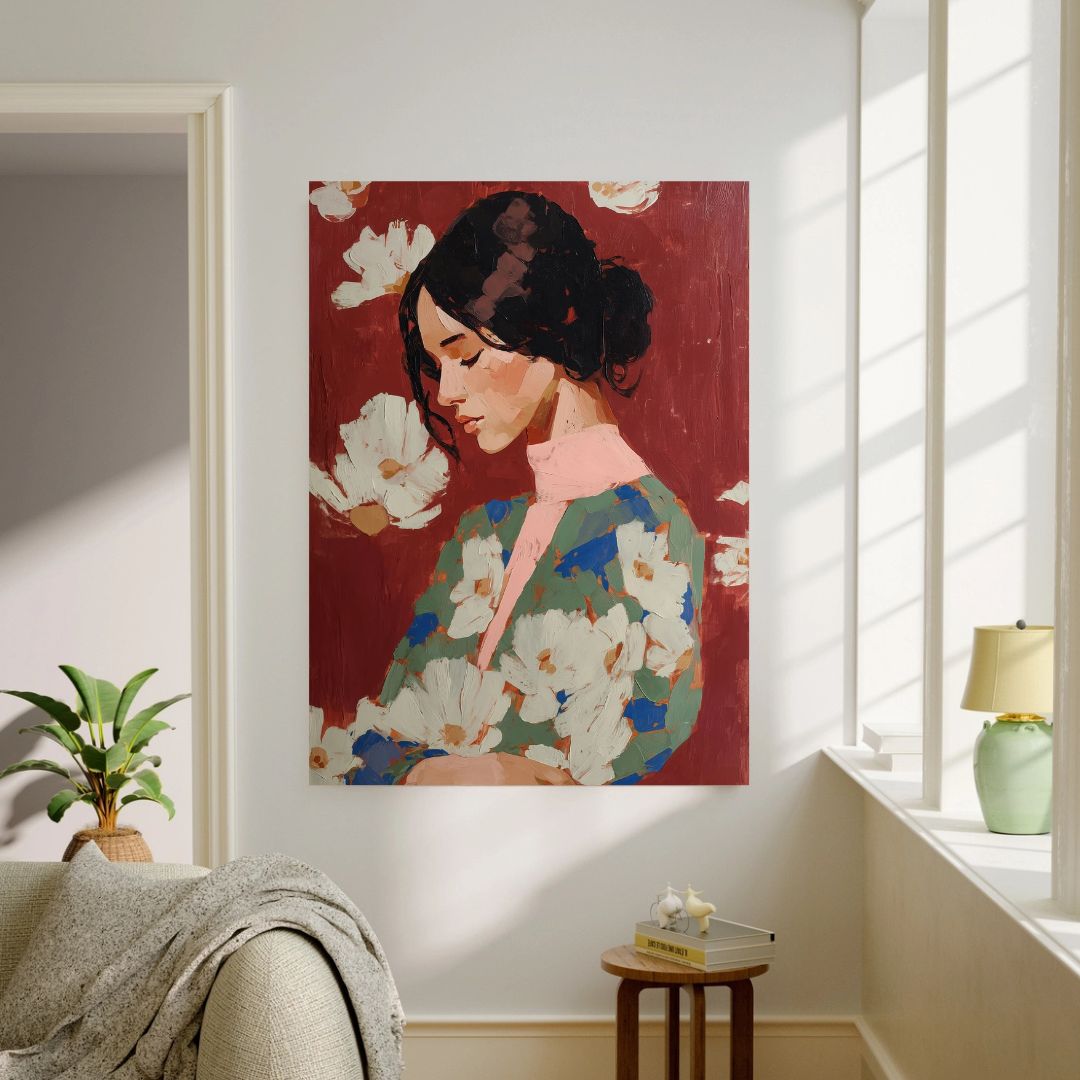 Impressionist Female Portrait Art Print - INSIDE HOUSE