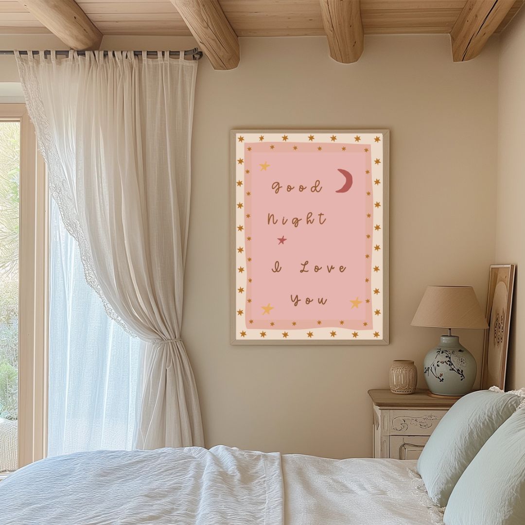 Good Night Nursery Quote Art Print - INSIDE HOUSE