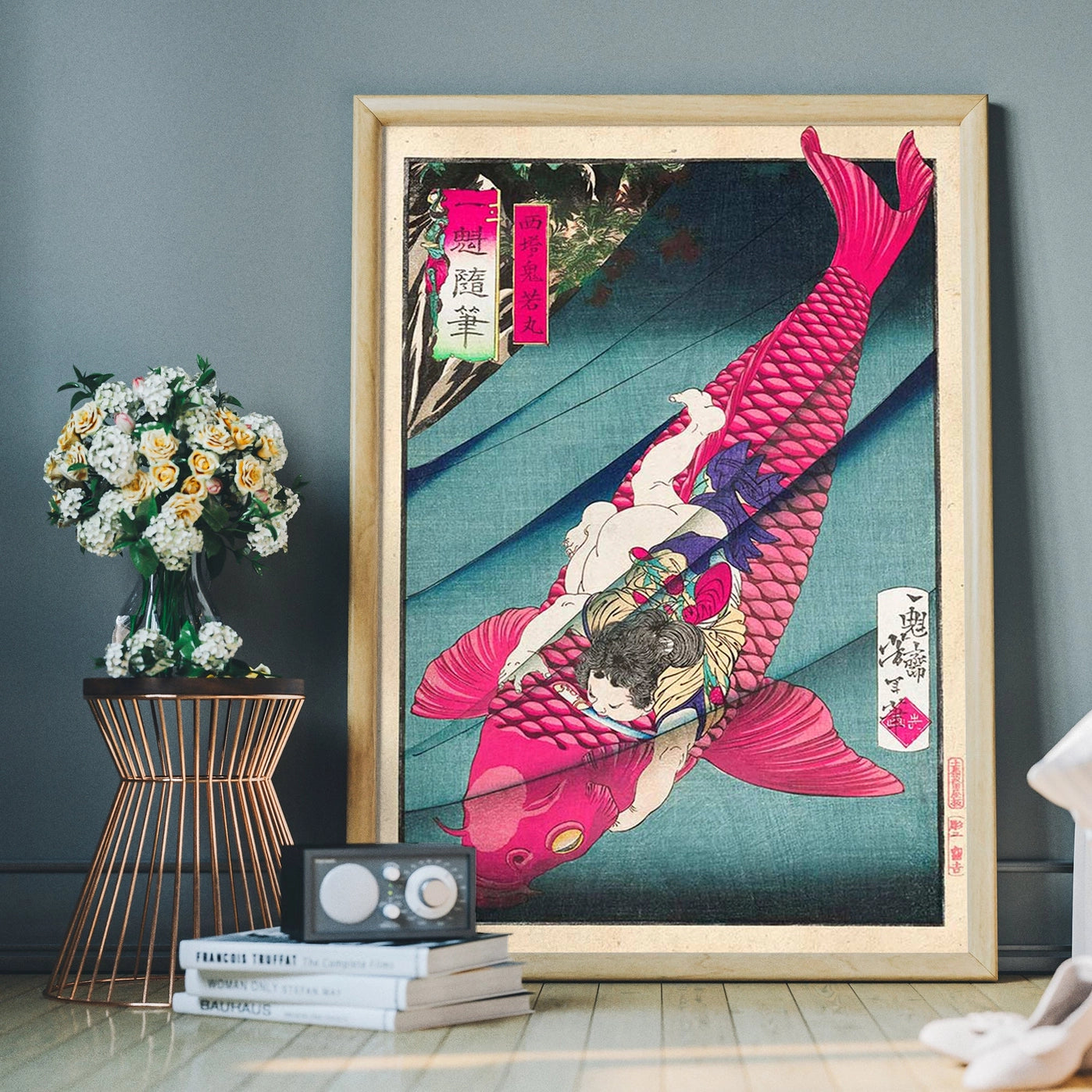 Pink Carp Fish By Tsukioka Yoshitoshi Print - INSIDE HOUSE