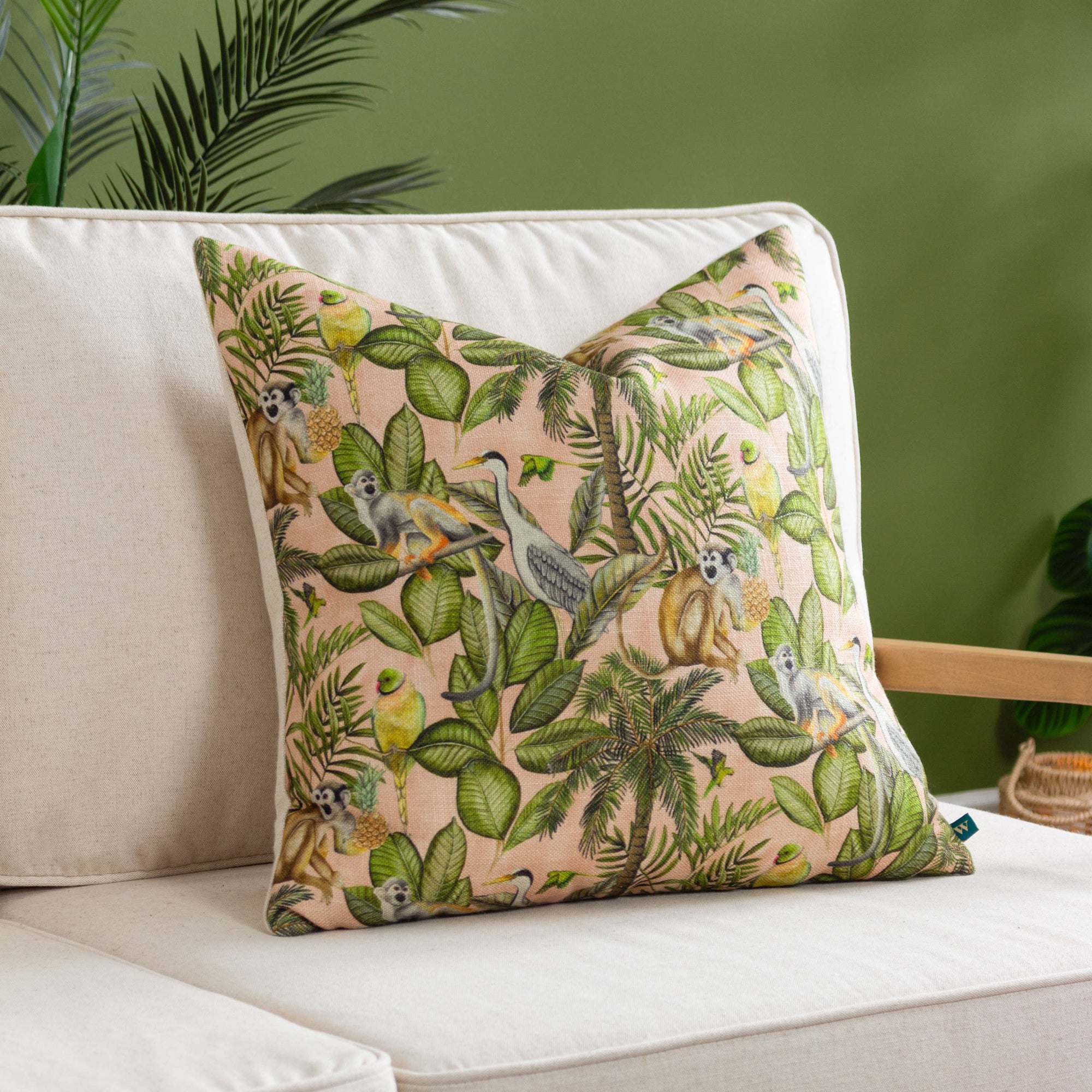 Valera Tomai Jungle Tropical Cushion Multicolour: Multicolour / Feather Rich Filled / 50 x 50cm - INSIDE HOUSE