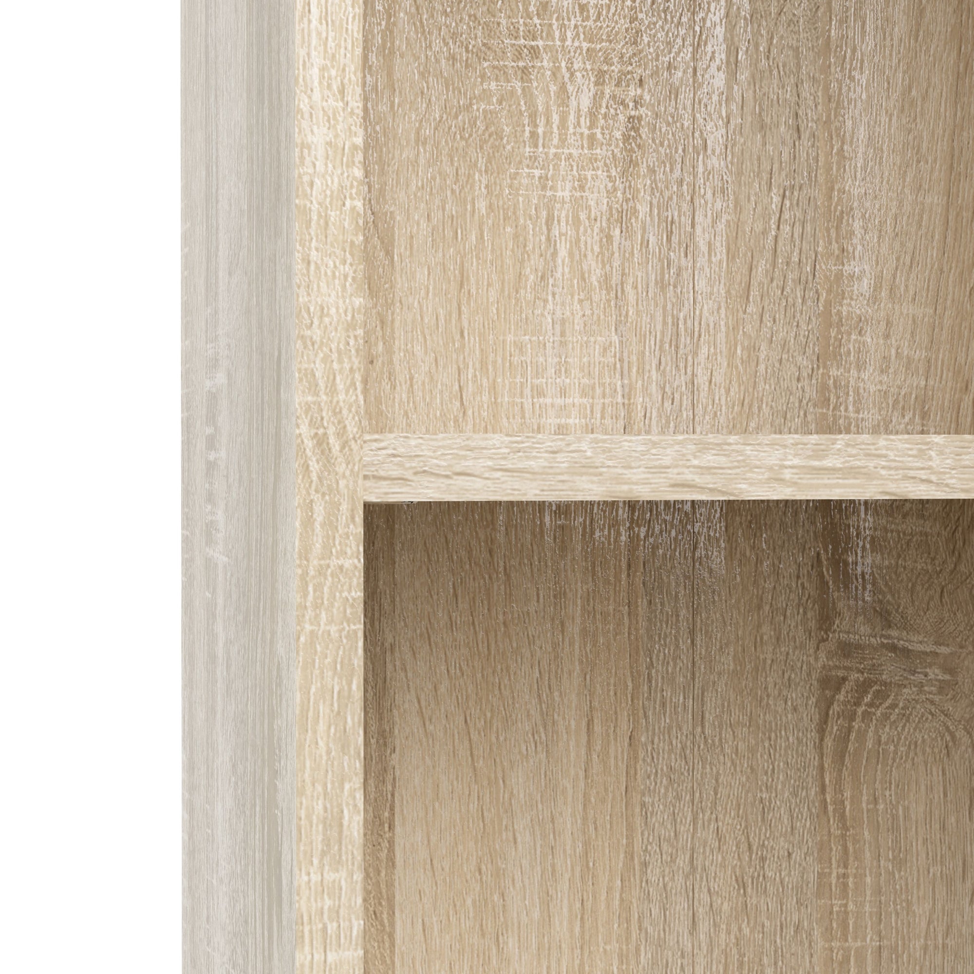 Basic Low Wide Bookcase with 3 Shelves in Oak - INSIDE HOUSE