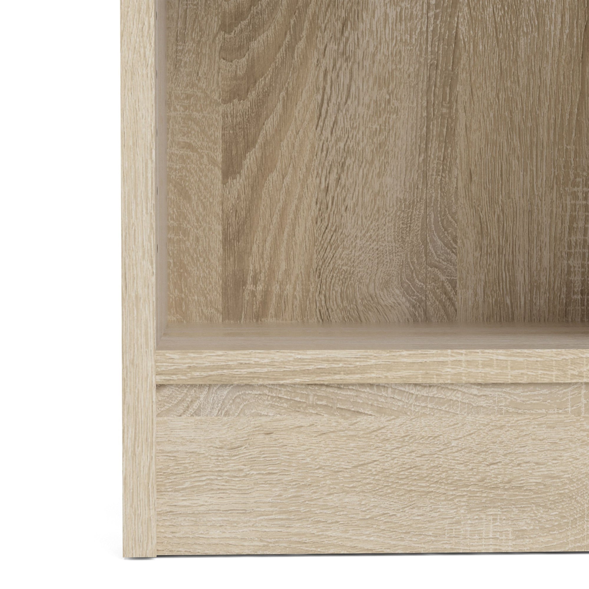 Basic Tall Wide Bookcase with 5 Shelves in Oak - INSIDE HOUSE