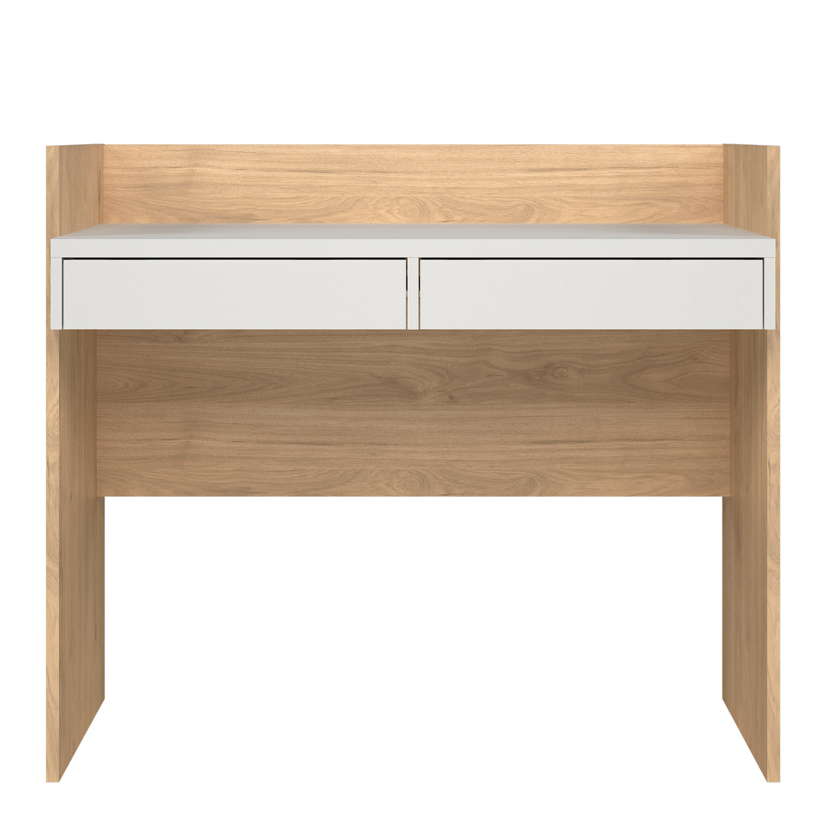 Function Plus Desk 2 Drawers In Jackson Hickory and White