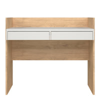 Function Plus Desk 2 Drawers In Jackson Hickory and White
