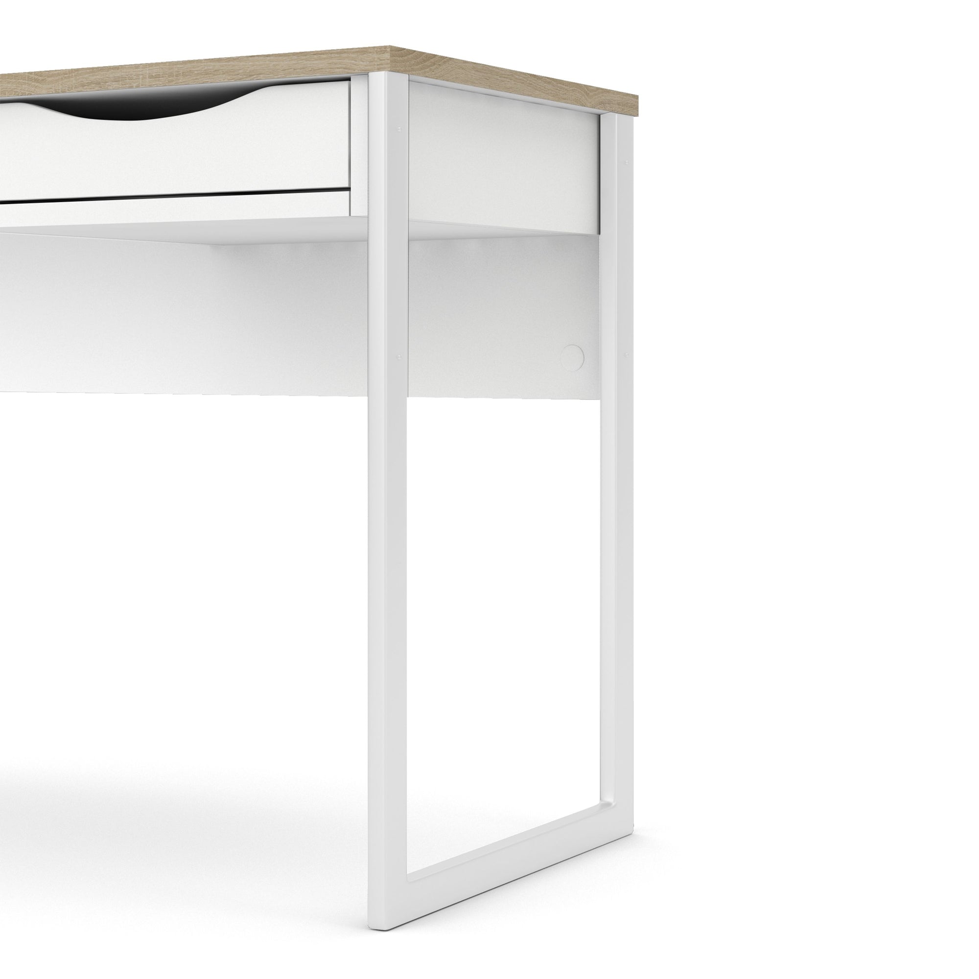 Function Plus Desk White with Oak Trim 1 Drawer