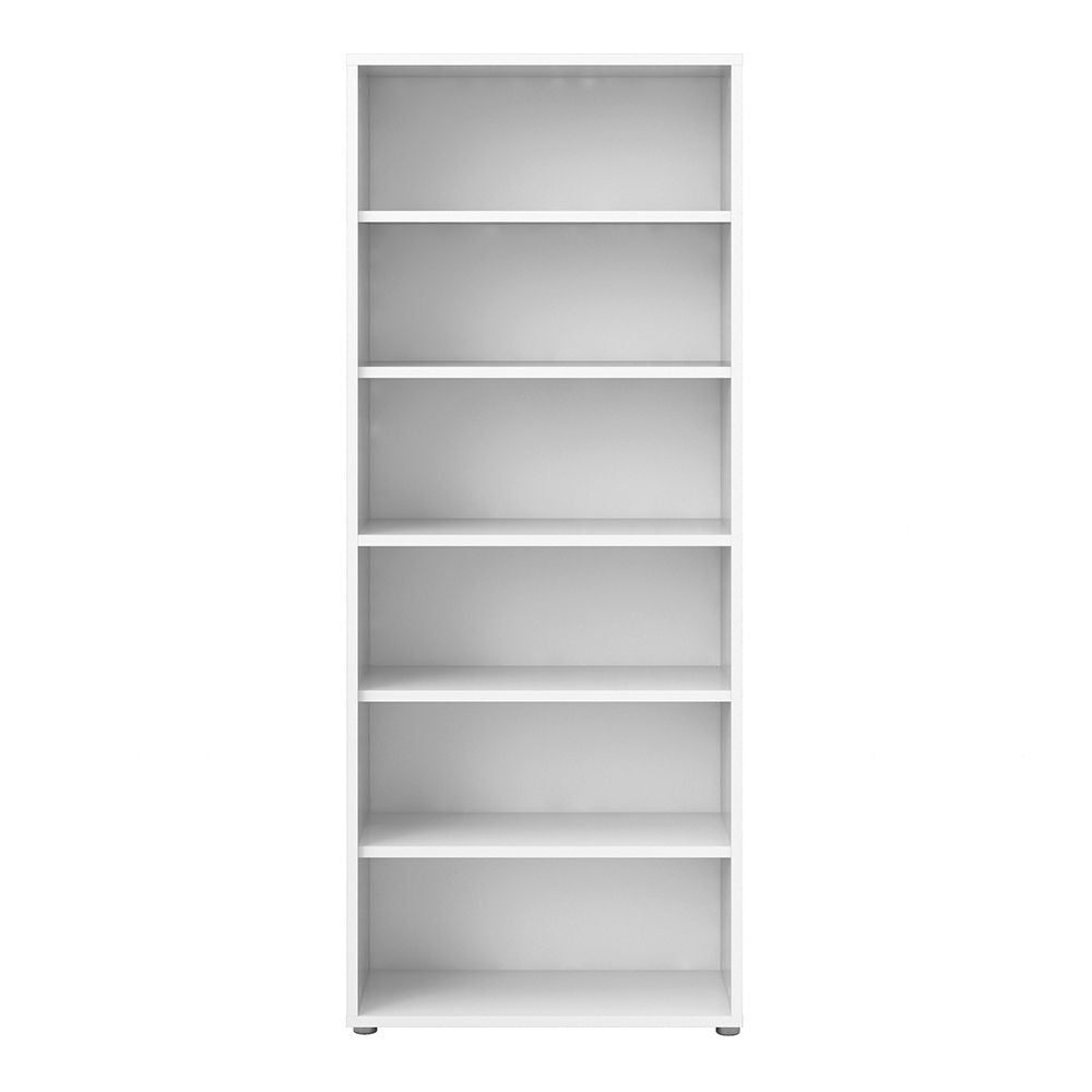 Prima Tall Bookcase with 6 Shelves in White - INSIDE HOUSE