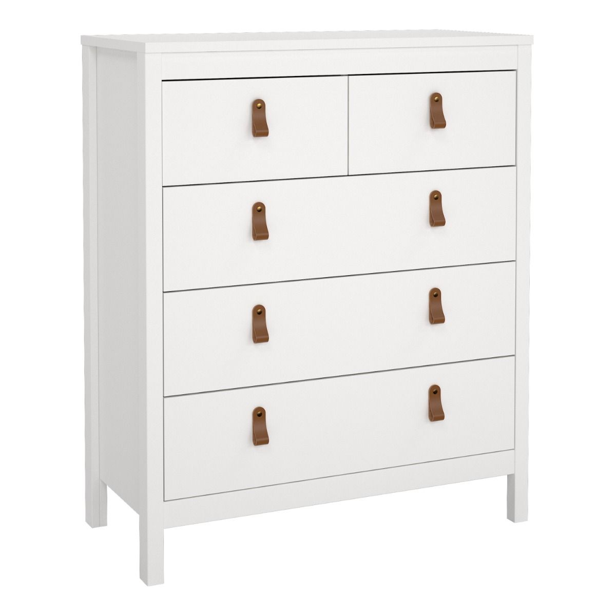 Barcelona Chest 3+2 Drawers in White - INSIDE HOUSE
