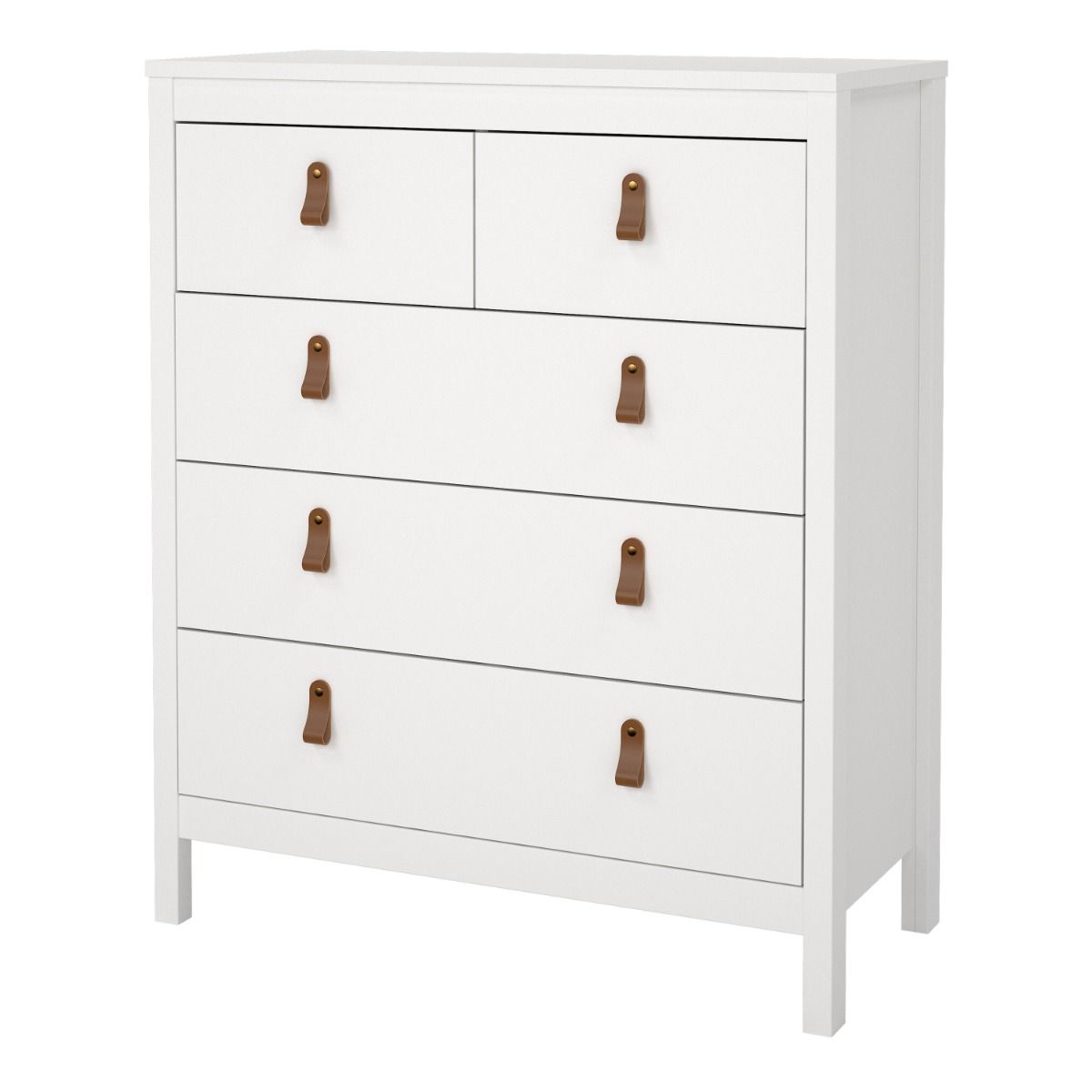 Barcelona Chest 3+2 Drawers in White - INSIDE HOUSE