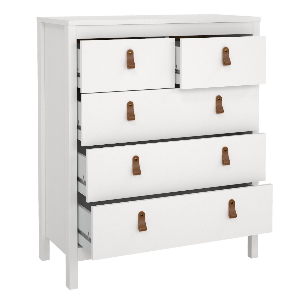 Barcelona Chest 3+2 Drawers in White - INSIDE HOUSE
