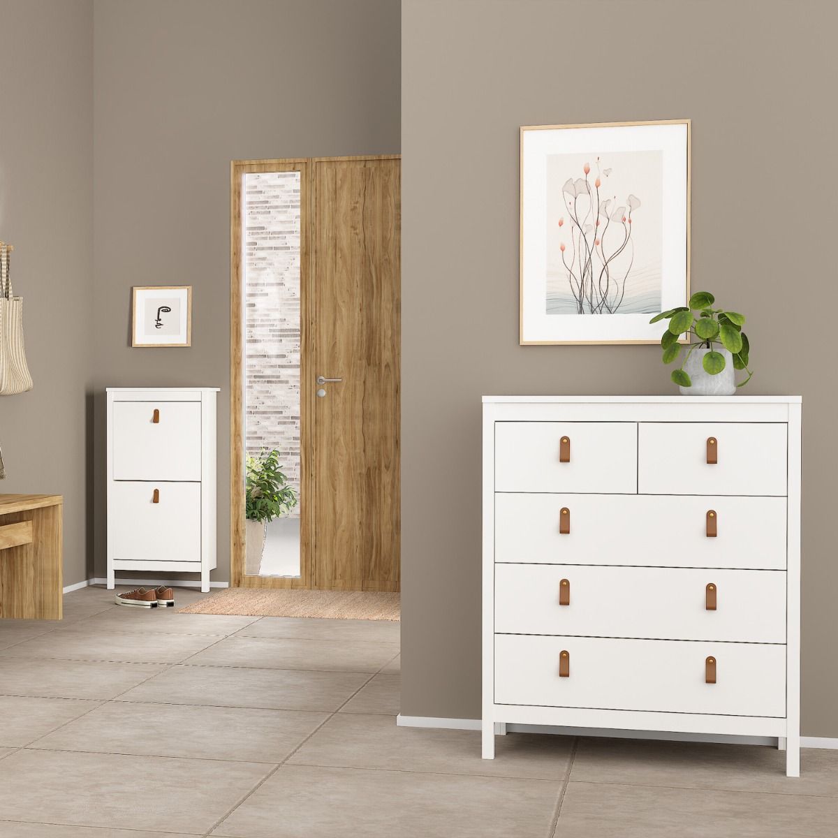 Barcelona Chest 3+2 Drawers in White - INSIDE HOUSE