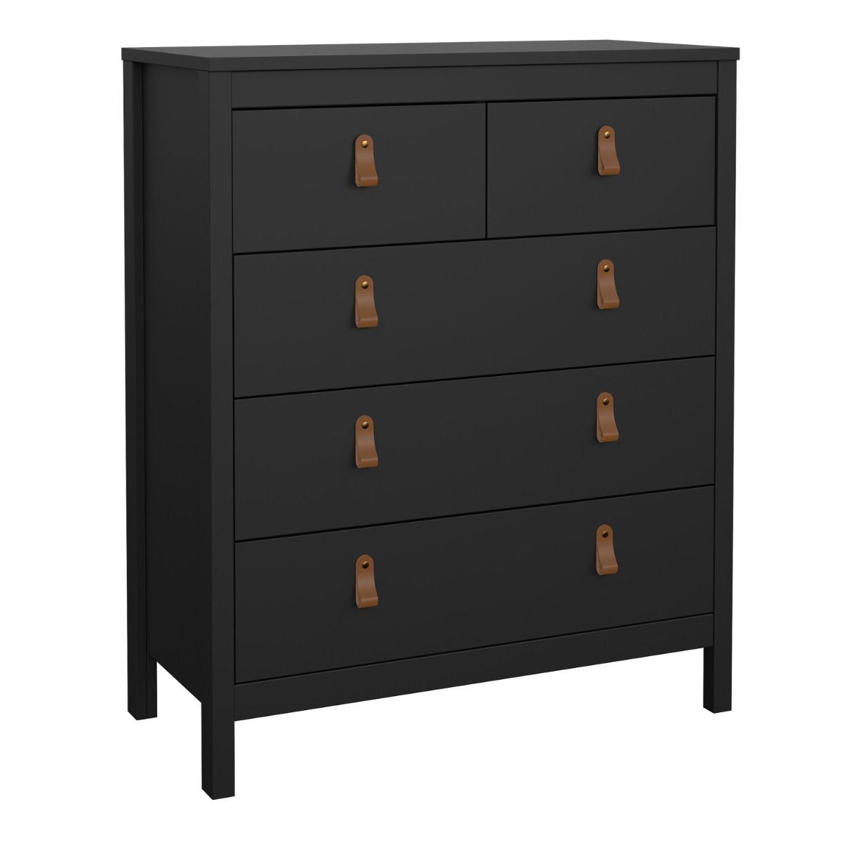 Barcelona Chest 3+2 Drawers in Matt Black - INSIDE HOUSE