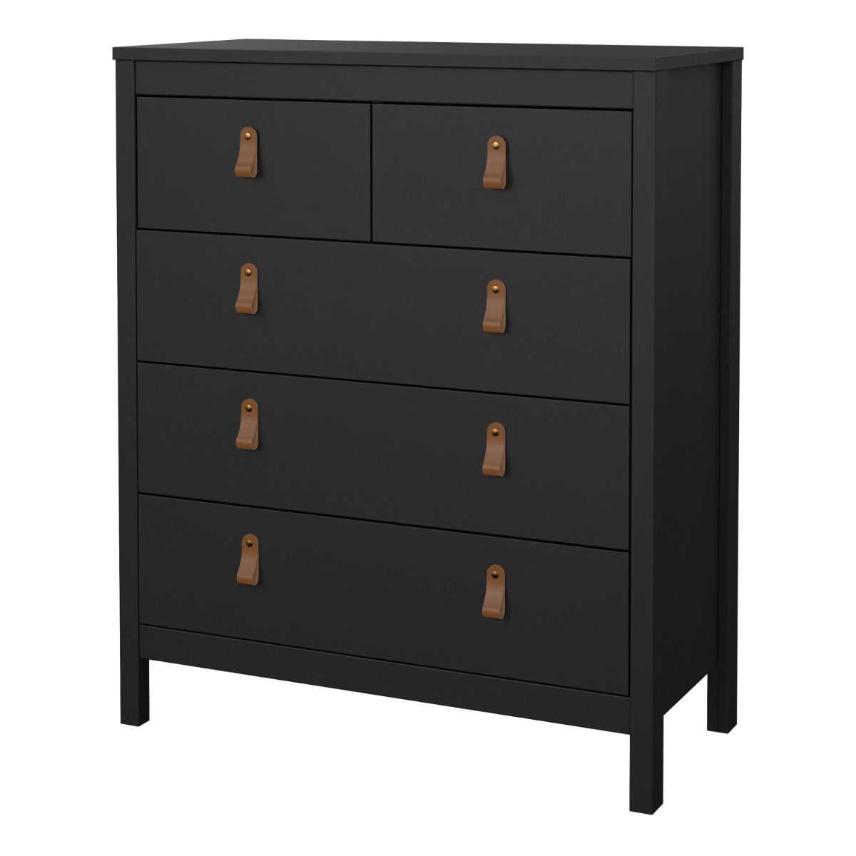 Barcelona Chest 3+2 Drawers in Matt Black - INSIDE HOUSE