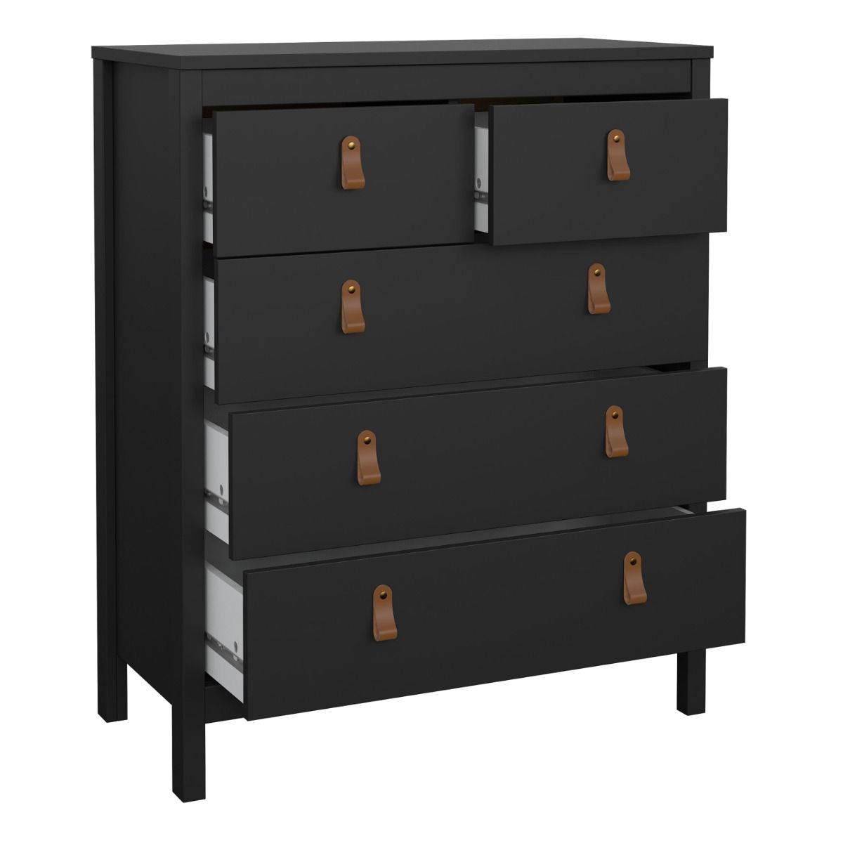 Barcelona Chest 3+2 Drawers in Matt Black - INSIDE HOUSE
