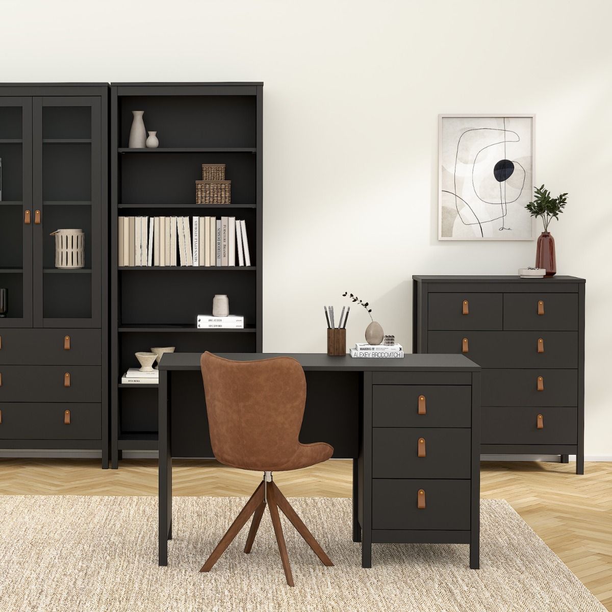 Barcelona Chest 3+2 Drawers in Matt Black - INSIDE HOUSE