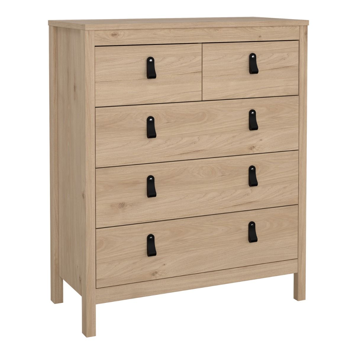 Barcelona Chest 3+2 Drawers in Jackson Hickory Oak - INSIDE HOUSE