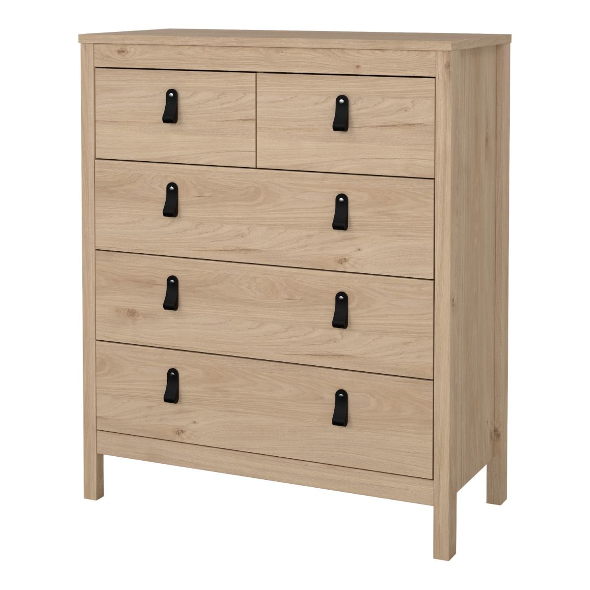 Barcelona Chest 3+2 Drawers in Jackson Hickory Oak - INSIDE HOUSE
