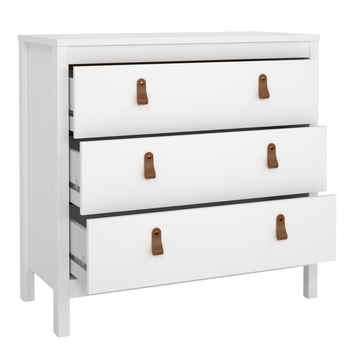 Barcelona Chest 3 Drawers in White - INSIDE HOUSE