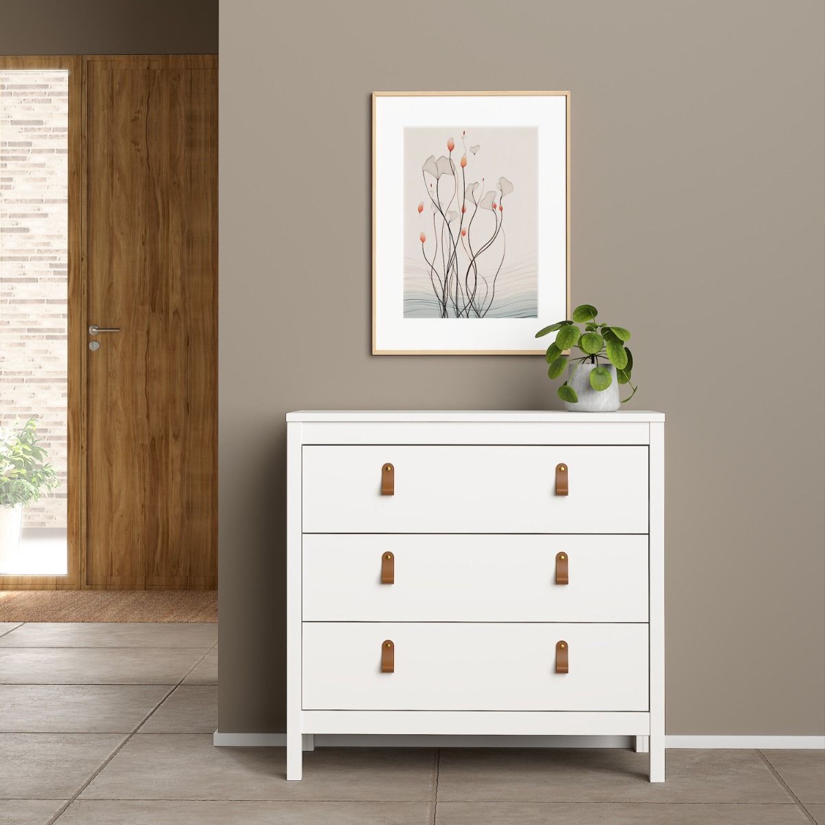 Barcelona Chest 3 Drawers in White - INSIDE HOUSE