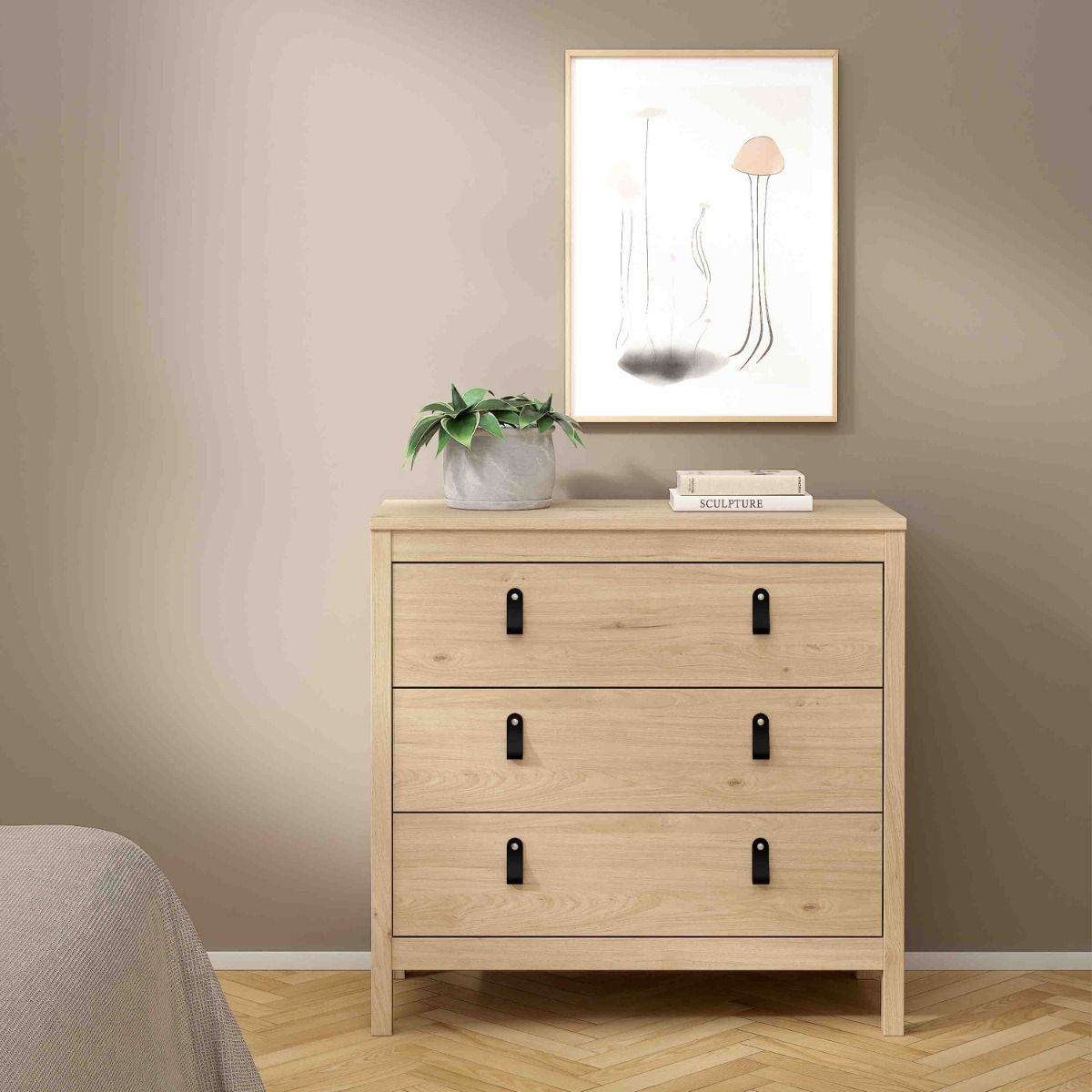 Barcelona Chest 3 Drawers in Jackson Hickory Oak - INSIDE HOUSE