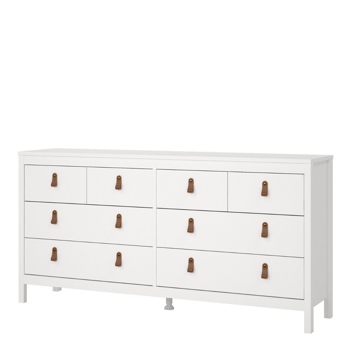 Barcelona Double Dresser 4+4 Drawers in White - INSIDE HOUSE
