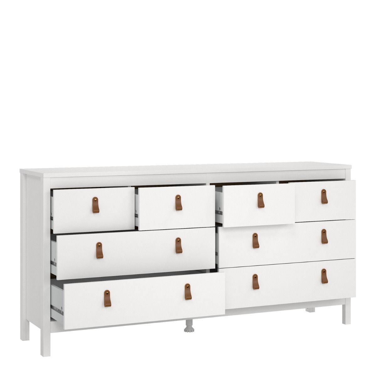 Barcelona Double Dresser 4+4 Drawers in White - INSIDE HOUSE
