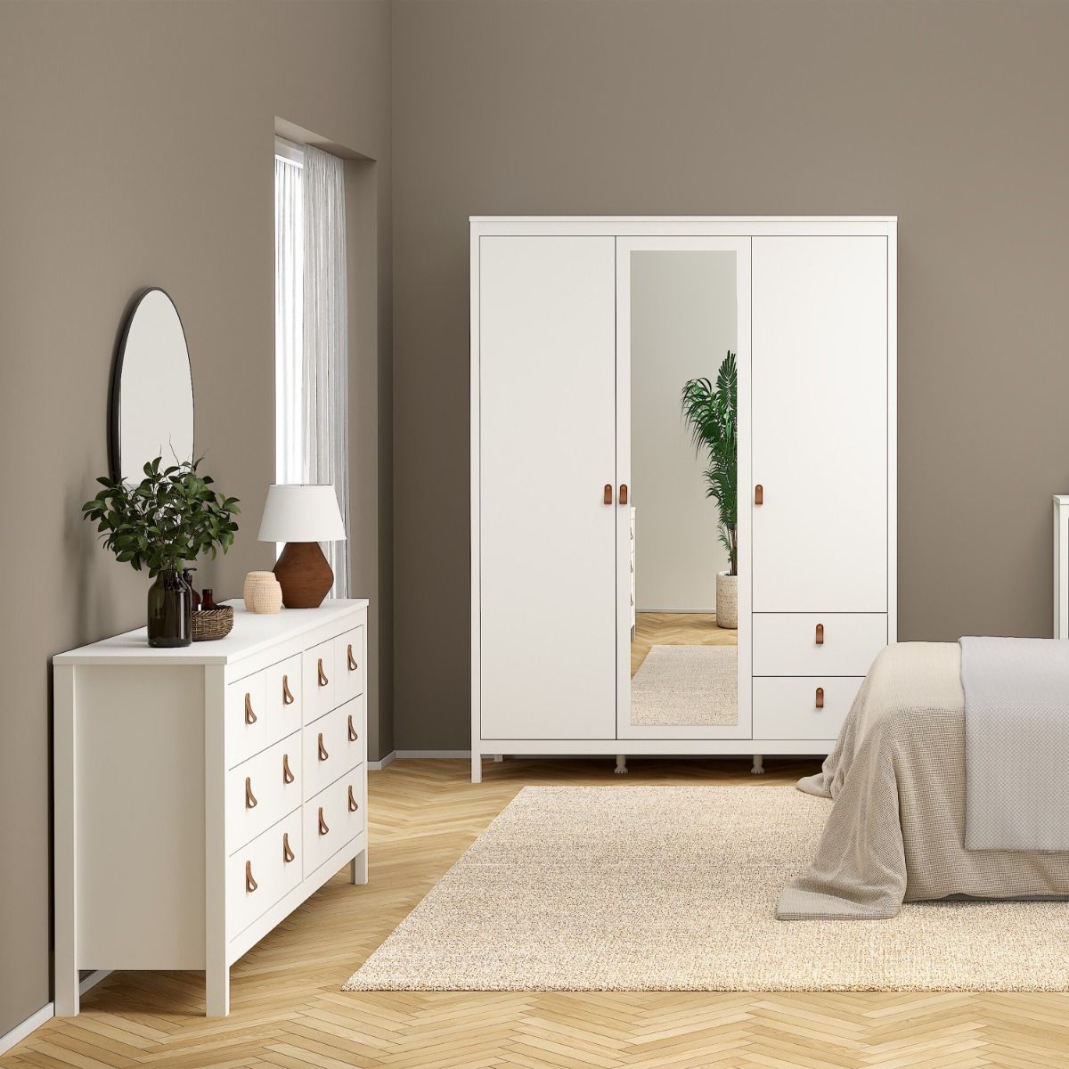 Barcelona Double Dresser 4+4 Drawers in White - INSIDE HOUSE