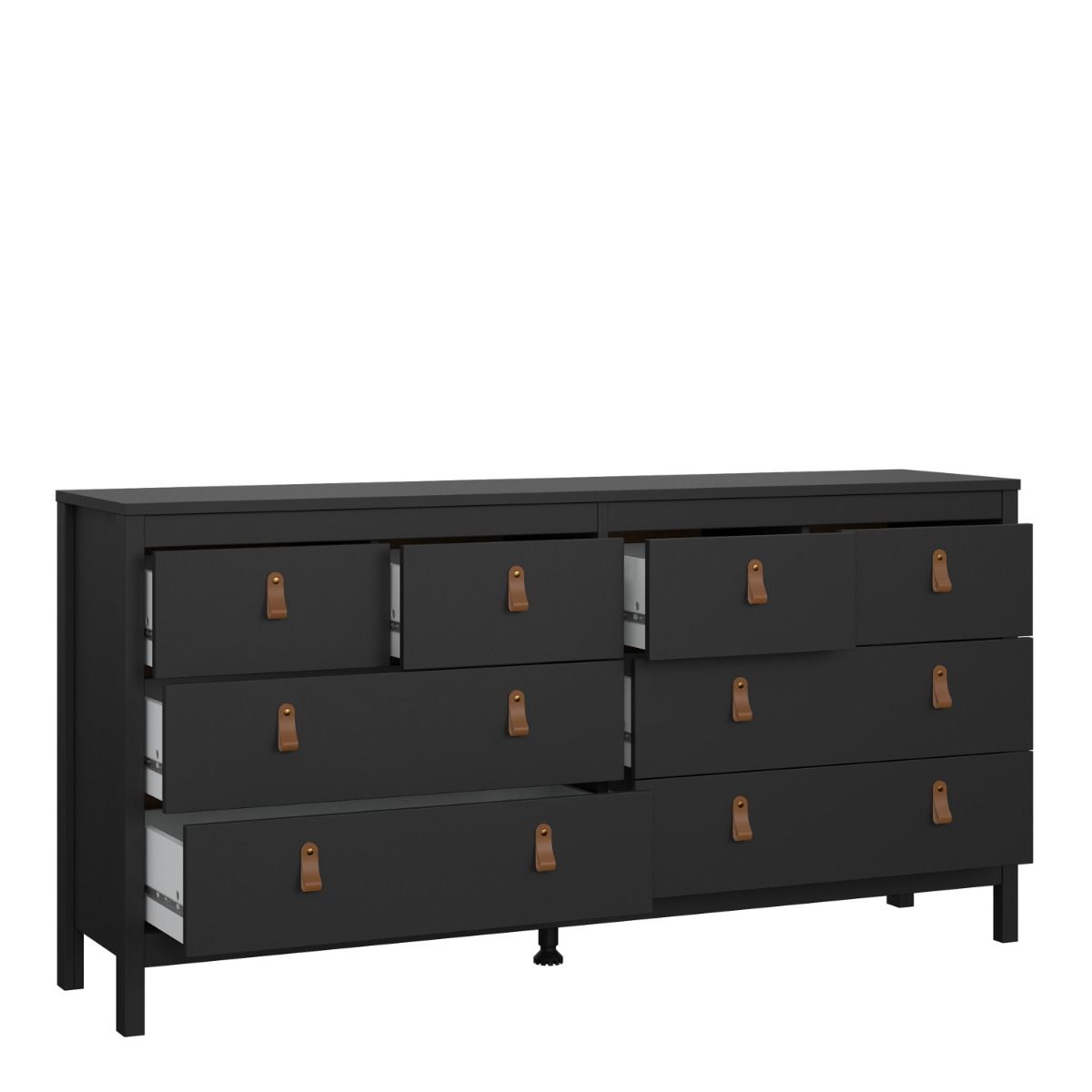 Barcelona Double Dresser 4+4 Drawers in Matt Black - INSIDE HOUSE