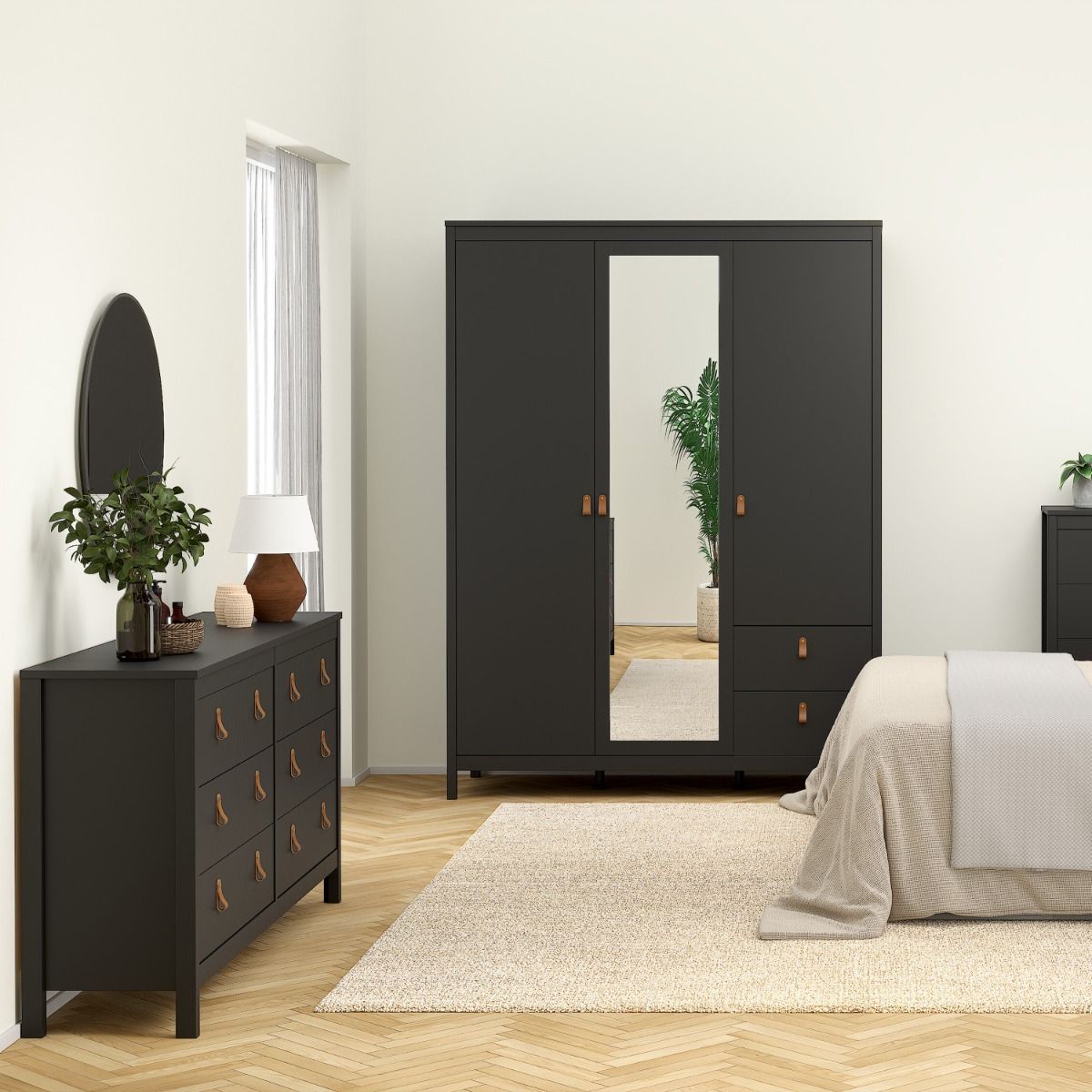 Barcelona Double Dresser 4+4 Drawers in Matt Black - INSIDE HOUSE