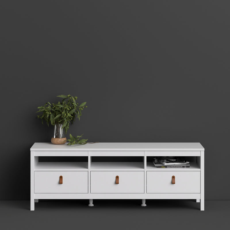 Barcelona Tv Unit 3 Drawers in White