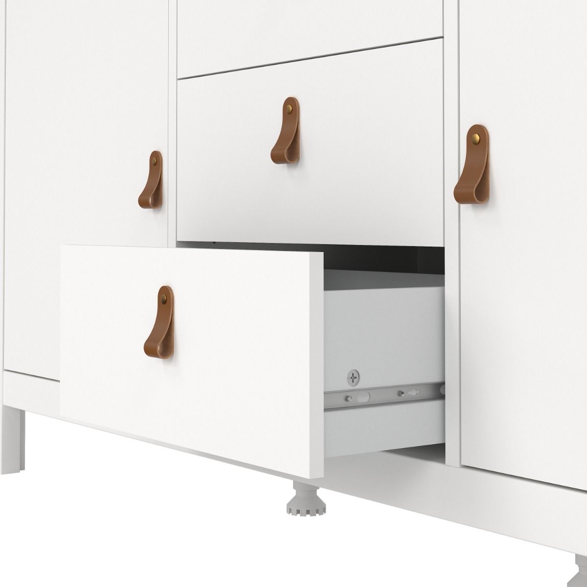 Barcelona Sideboard 2 Doors + 3 Drawers in White - INSIDE HOUSE